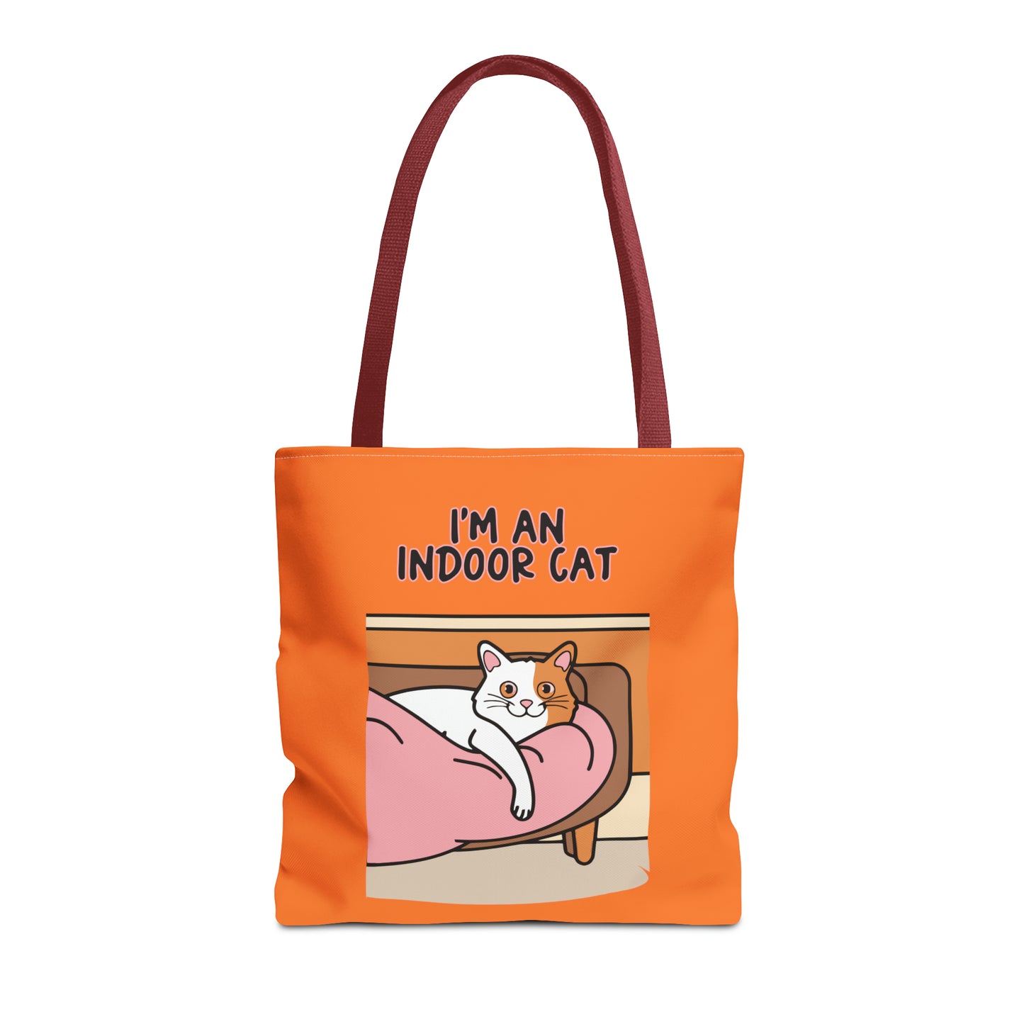 Cute Funny I'm an Indoor Cat Cartoon Meme Tote Bag