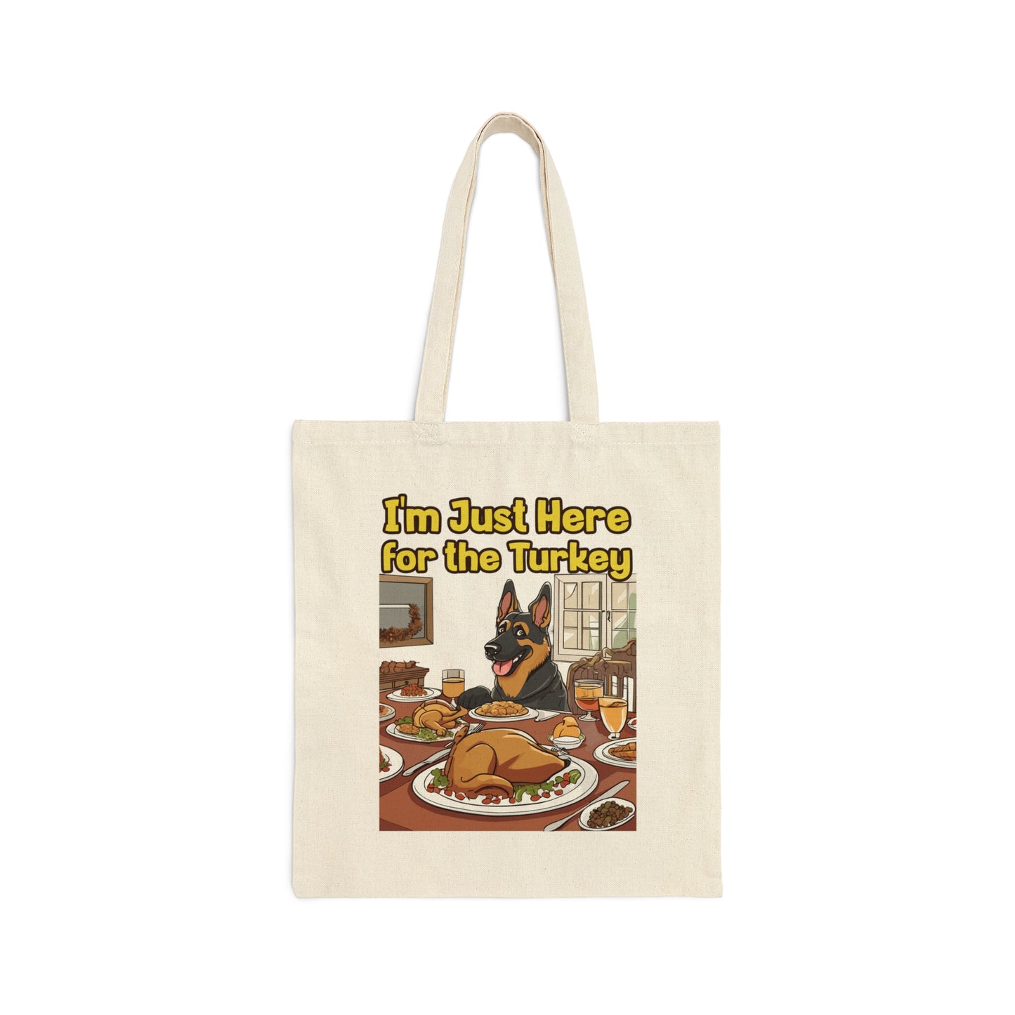 I'm Just Here for the Turkey Thanksgiving Cotton Canvas Tote Bag