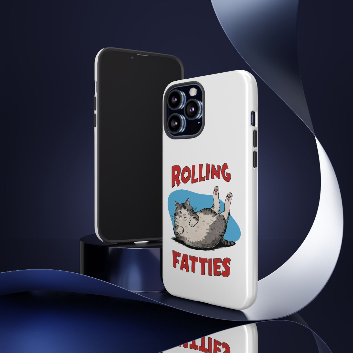 Cute Funny Cat Cartoon Rolling Fatties Meme iPhone Tough Cases