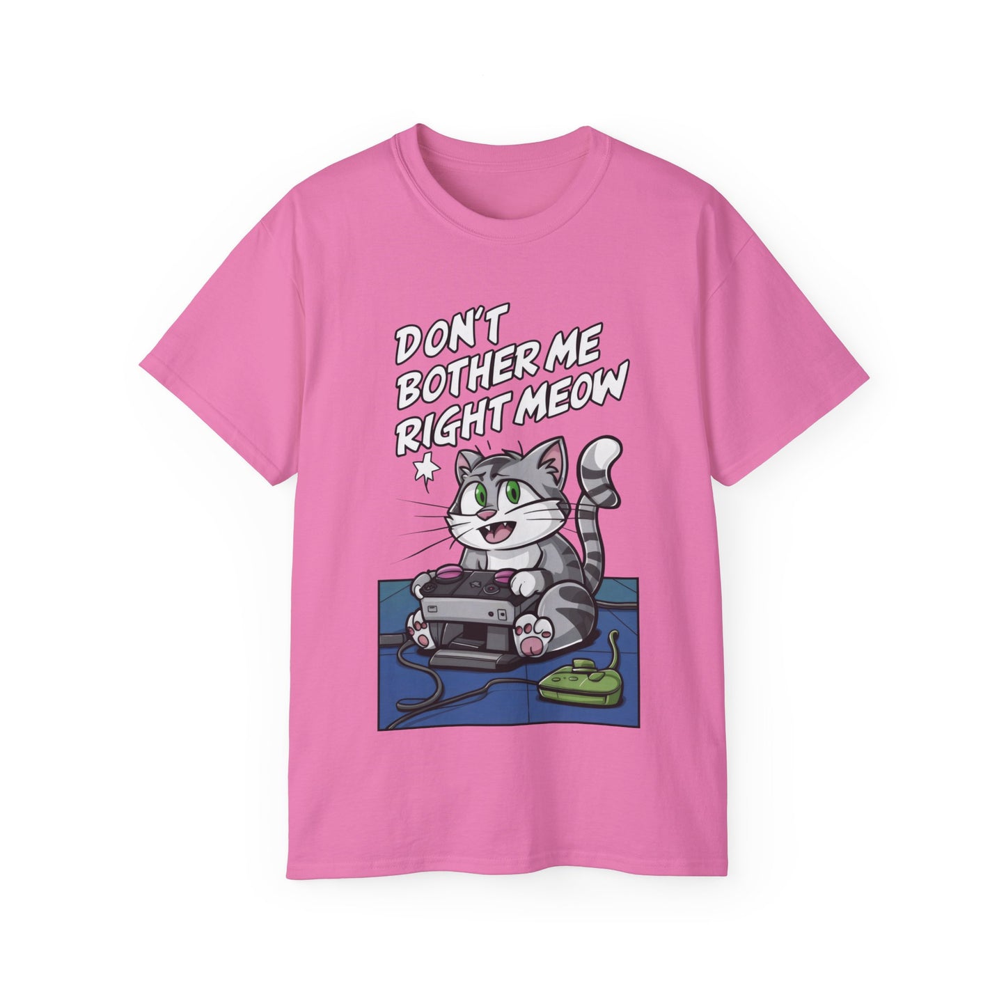 Cute Cat Cartoon Don't Bother Me Right Meow Unisex Organic T-Shirt