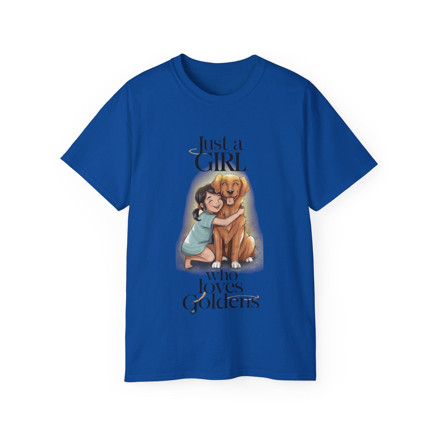 Cute Dog Cartoon Just a Girl Who Loves Goldens Unisex Organic T-Shirt