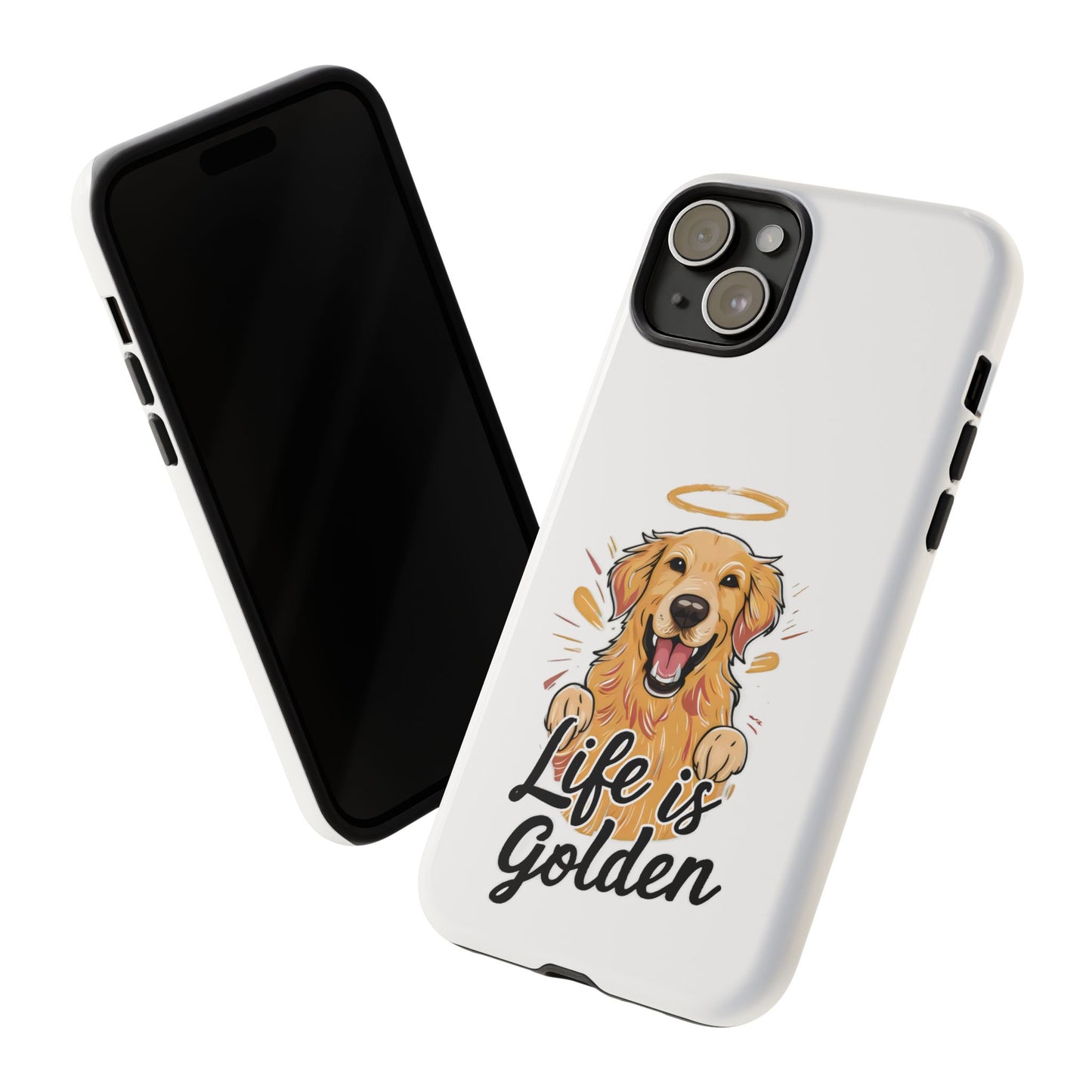 Cute Dog Cartoon Life is Golden iPhone Tough Cases