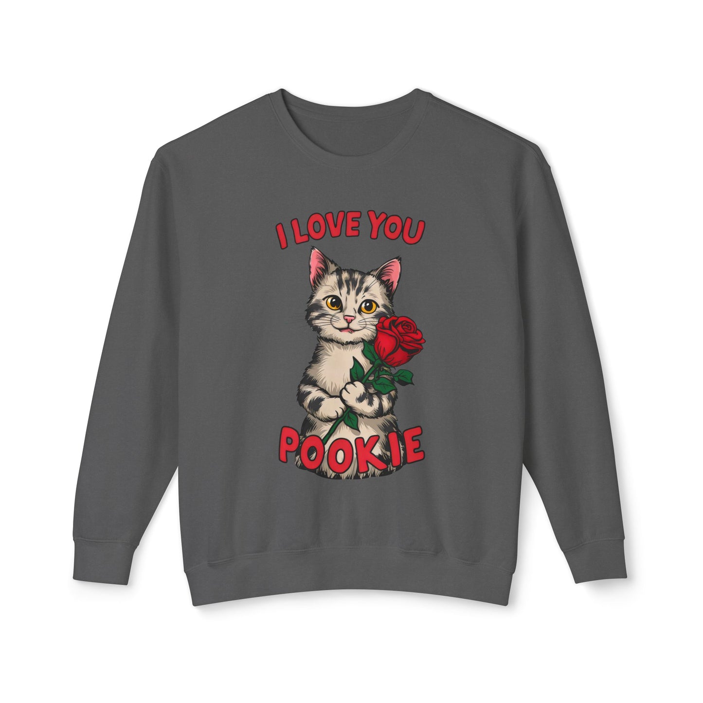 Cute Funny Cat Cartoon I Love You Poookie Sweatshirt