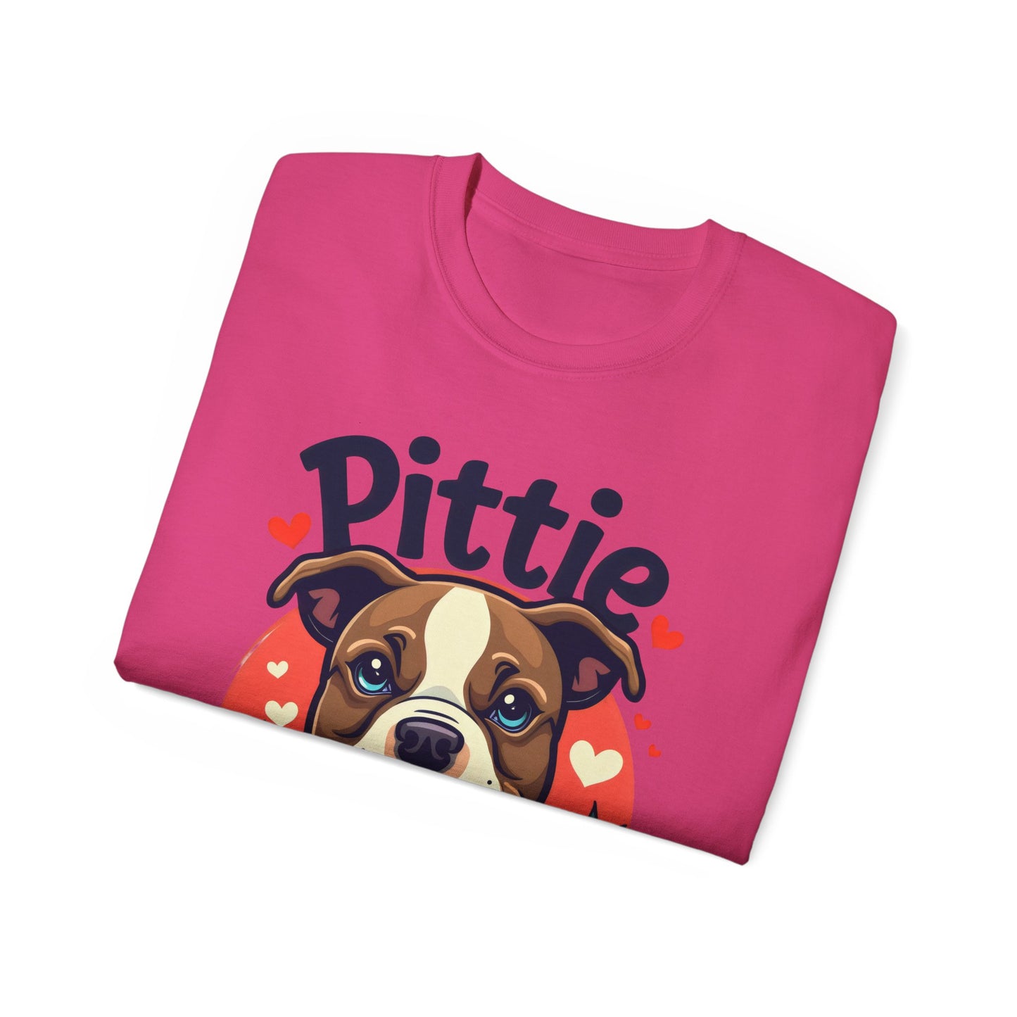 Cute Dog Cartoon Pittie Mom Organic T-Shirt