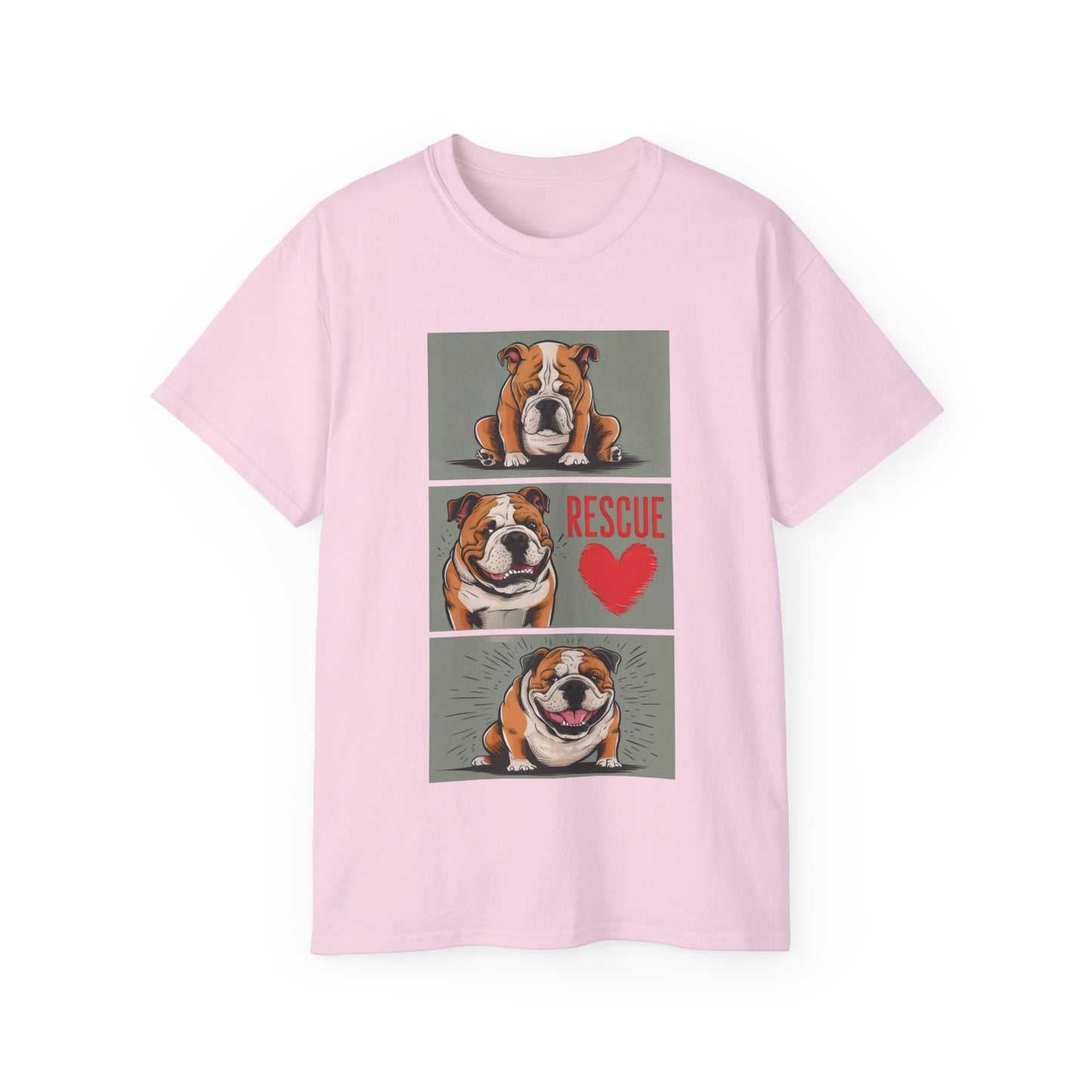 Cute Cartoon Bulldog Rescue Adopt Don't Shop Organic T-Shirt