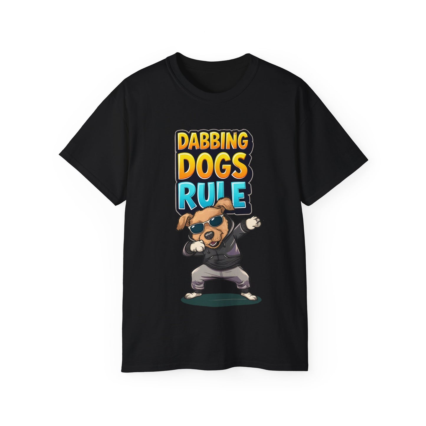 Cute Cartoon Dabbing Dogs Rule Unisex Organic T-Shirt