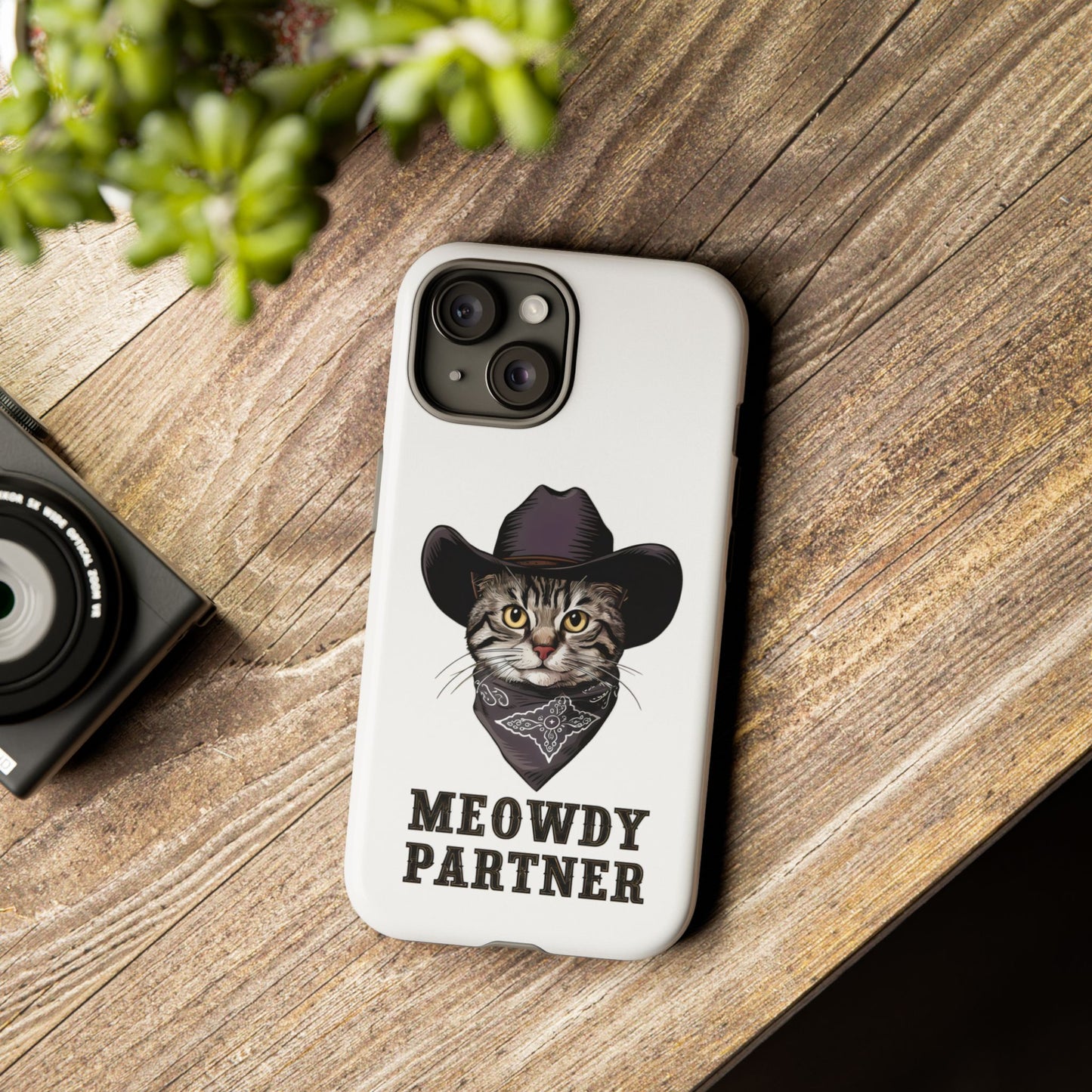 Cute Funny Cat Cartoon Meowdy Partner iPhone Tough Cases