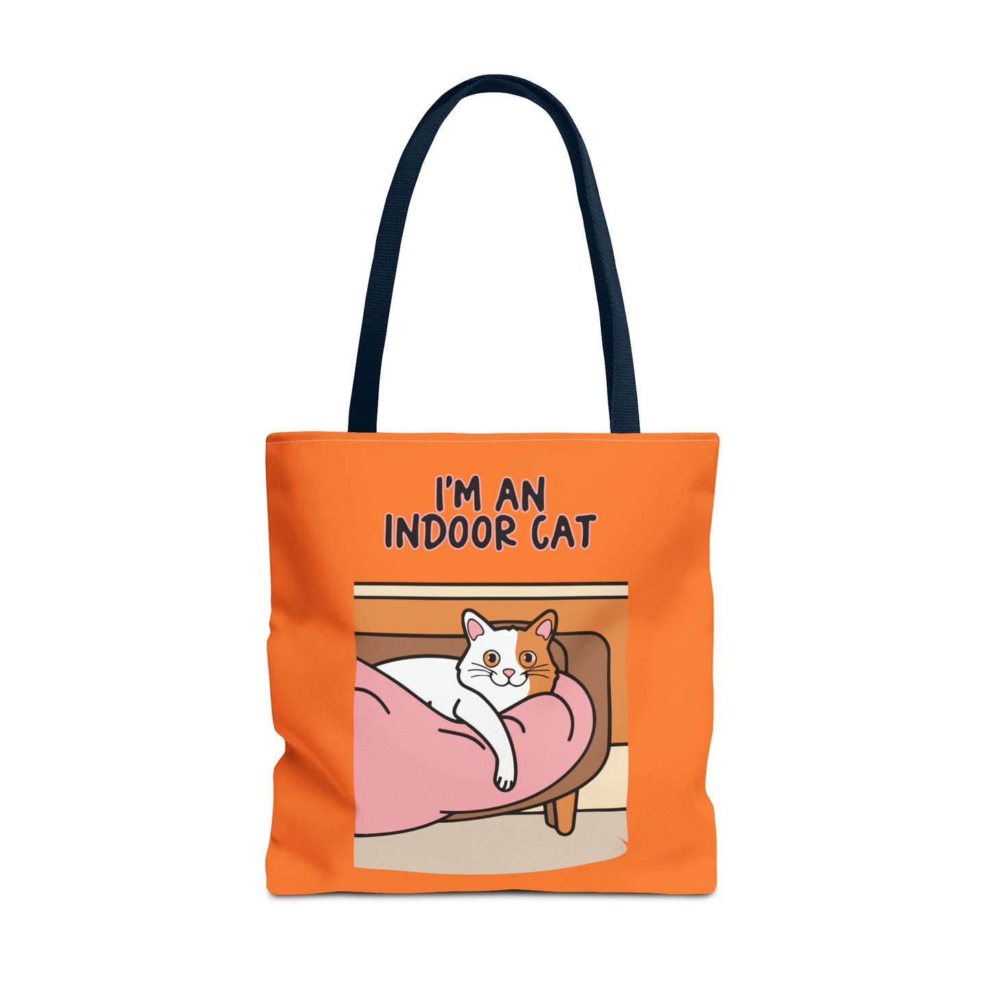 Cute Funny I'm an Indoor Cat Cartoon Meme Tote Bag