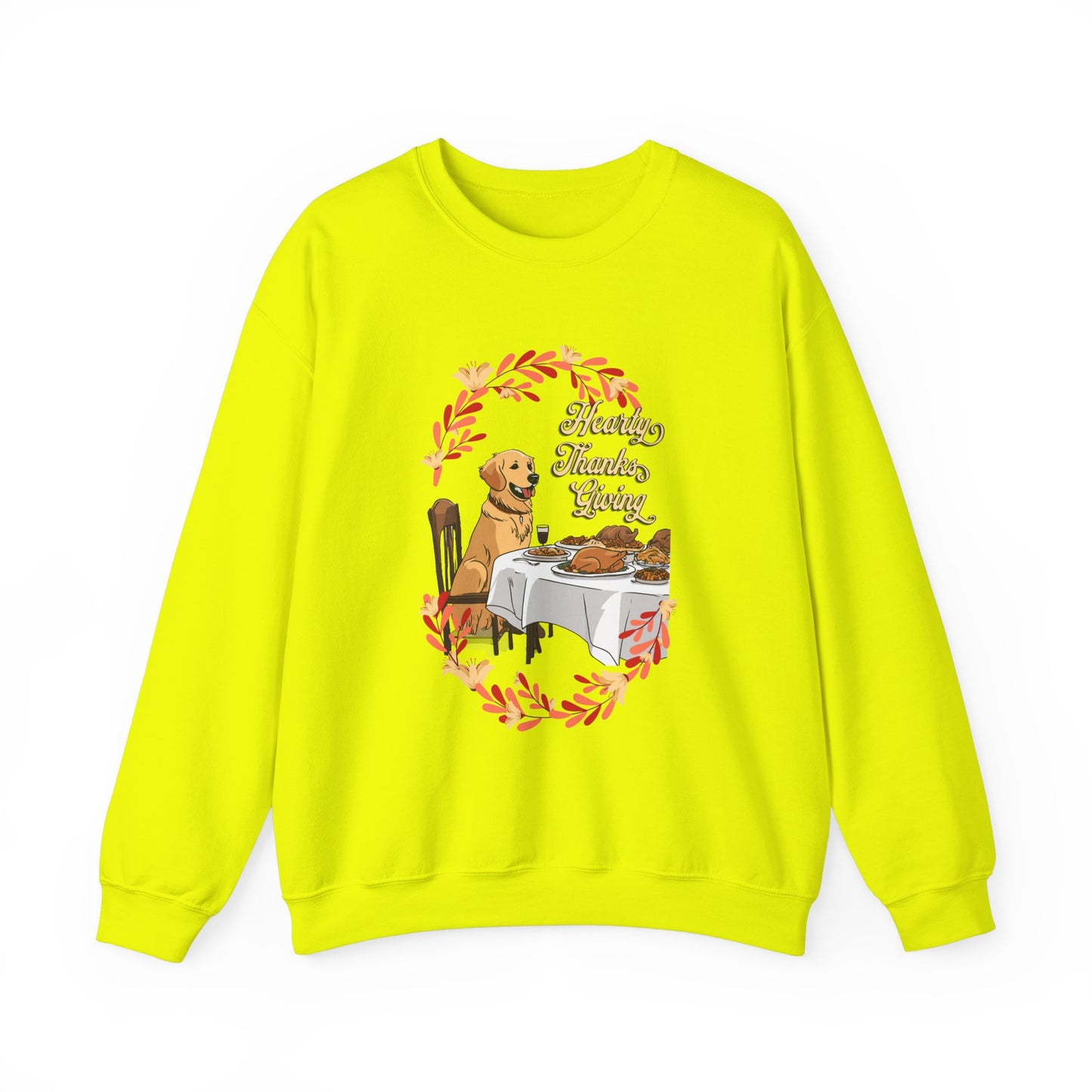 Golden Retriever Hearty Thanksgiving Unisex Crewneck Sweatshirt