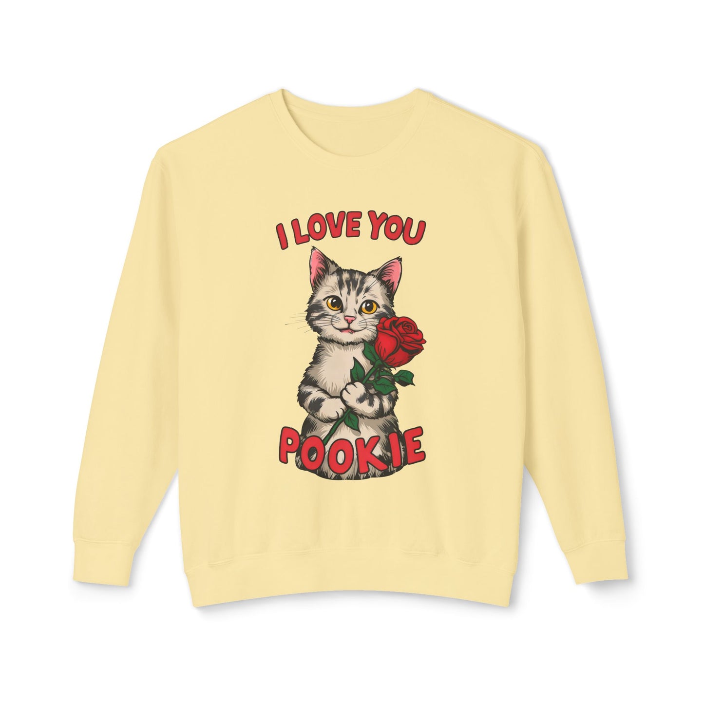 Cute Funny Cat Cartoon I Love You Poookie Sweatshirt