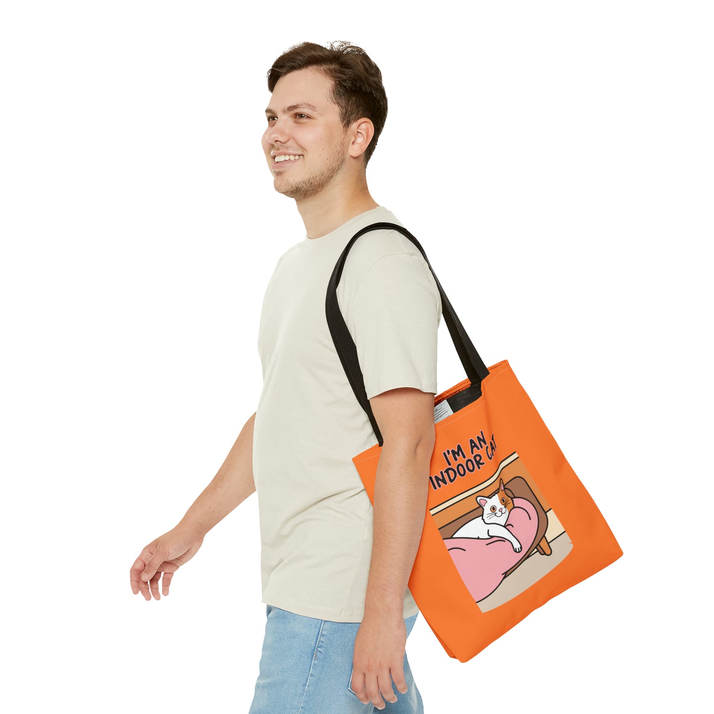 Cute Funny I'm an Indoor Cat Cartoon Meme Tote Bag