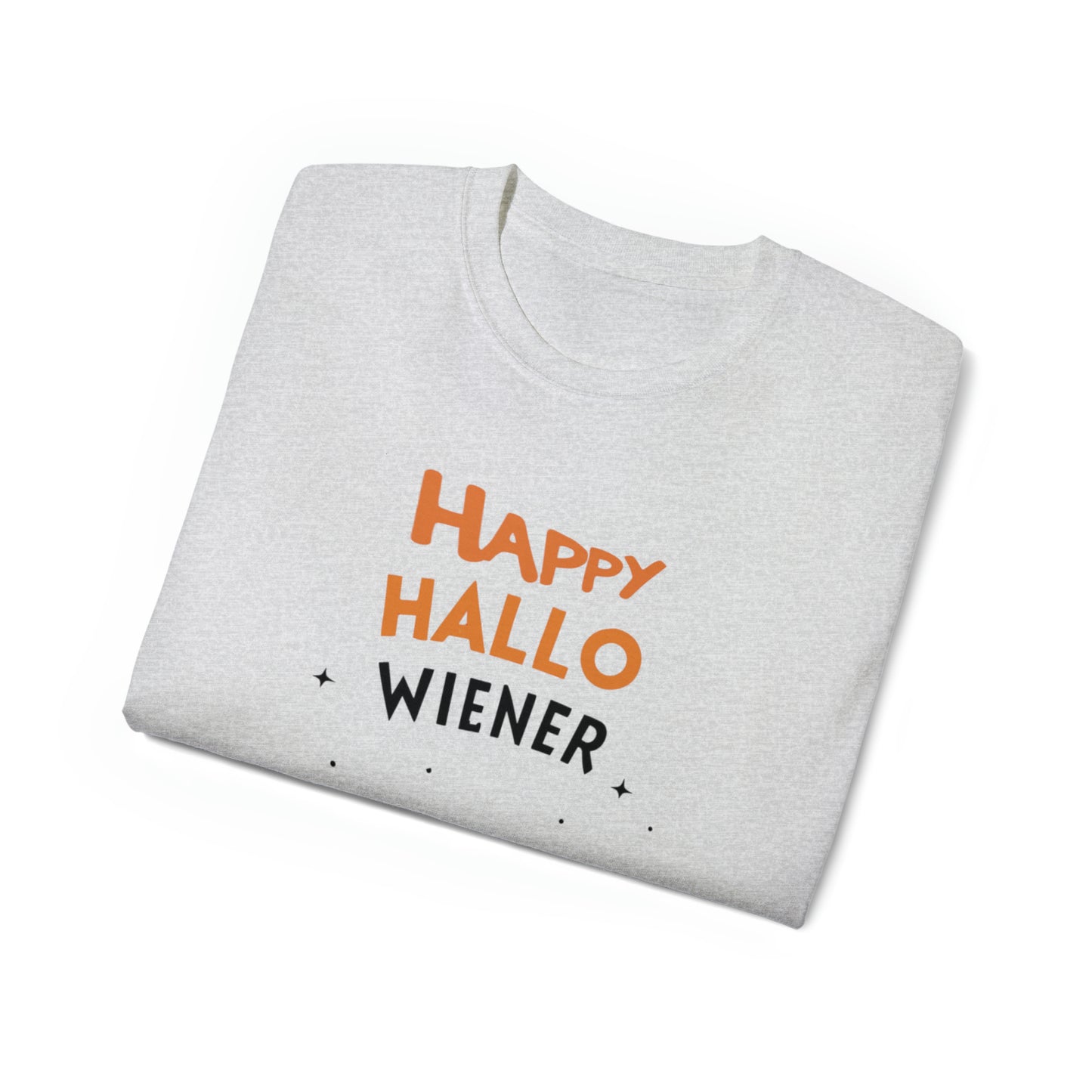 Cute Funny Happy Hallowiener Unisex Organic T-Shirt