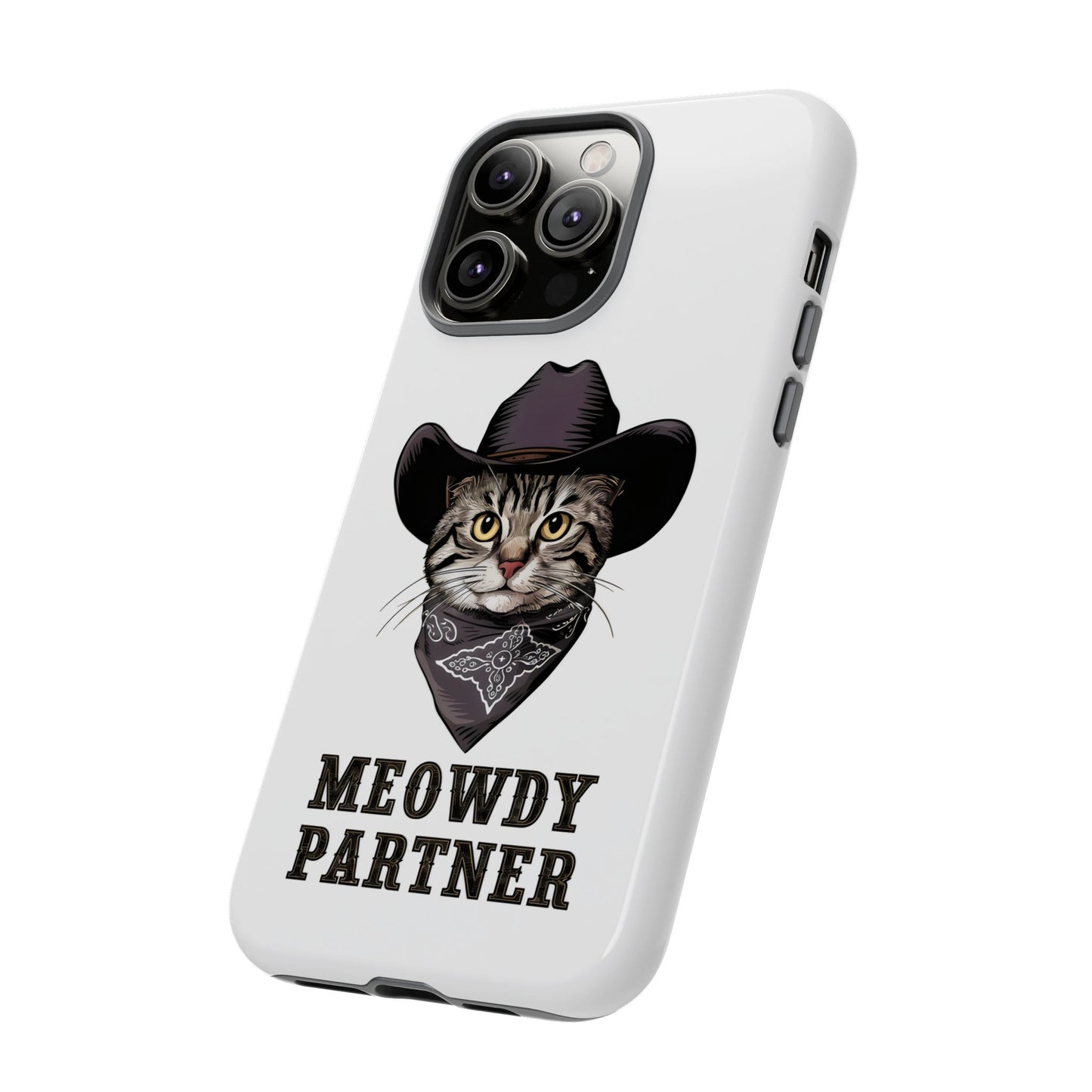 Cute Funny Cat Cartoon Meowdy Partner iPhone Tough Cases