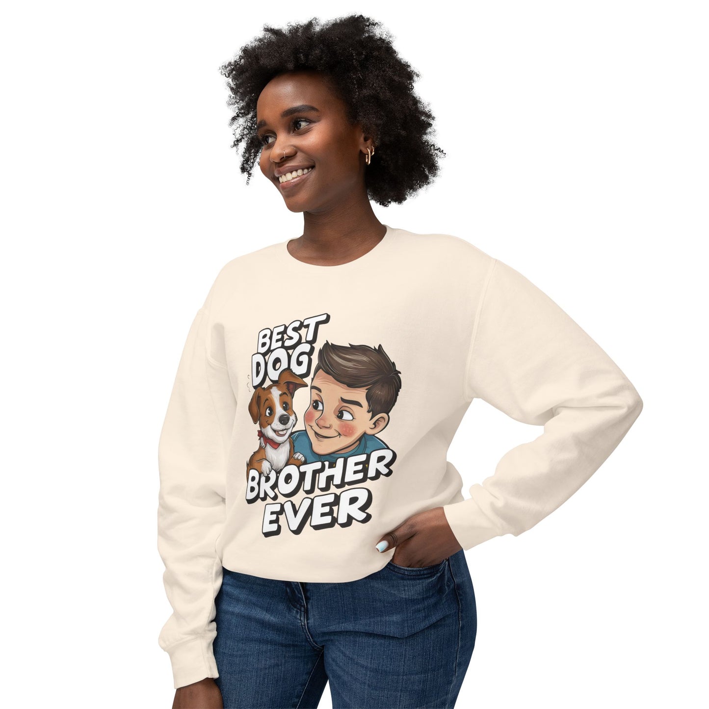 Cute Dog Brother Ever Crewneck Sweatshirt