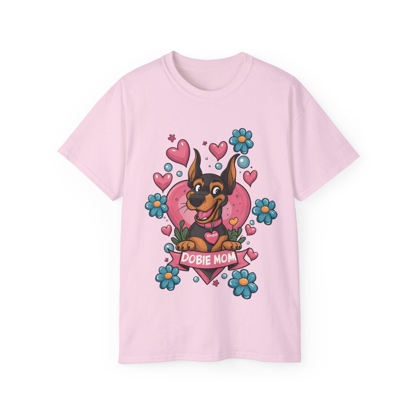 Cute Cartoon Dobie Mom Organic T-Shirt