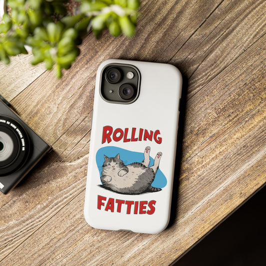 Cute Funny Cat Cartoon Rolling Fatties Meme iPhone Tough Cases