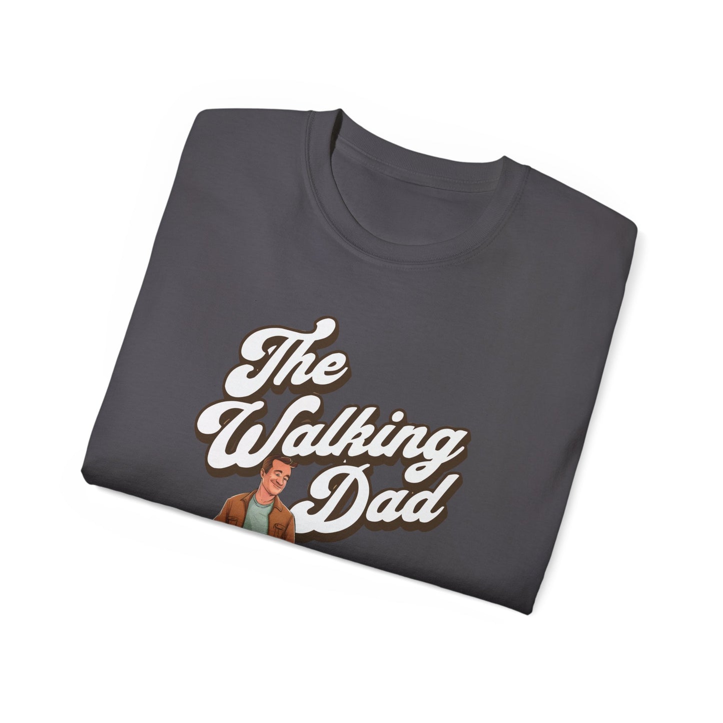 Cute Funny Dog Cartoon the Walking Dad Meme Unisex Organic T-Shirt