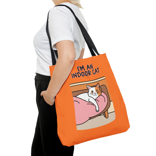 Cute Funny I'm an Indoor Cat Cartoon Meme Tote Bag