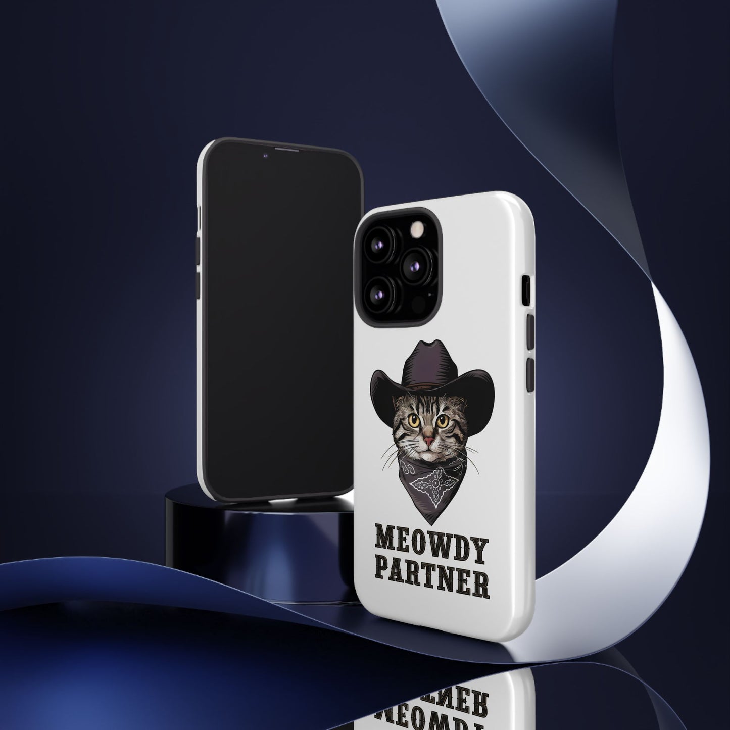 Cute Funny Cat Cartoon Meowdy Partner iPhone Tough Cases