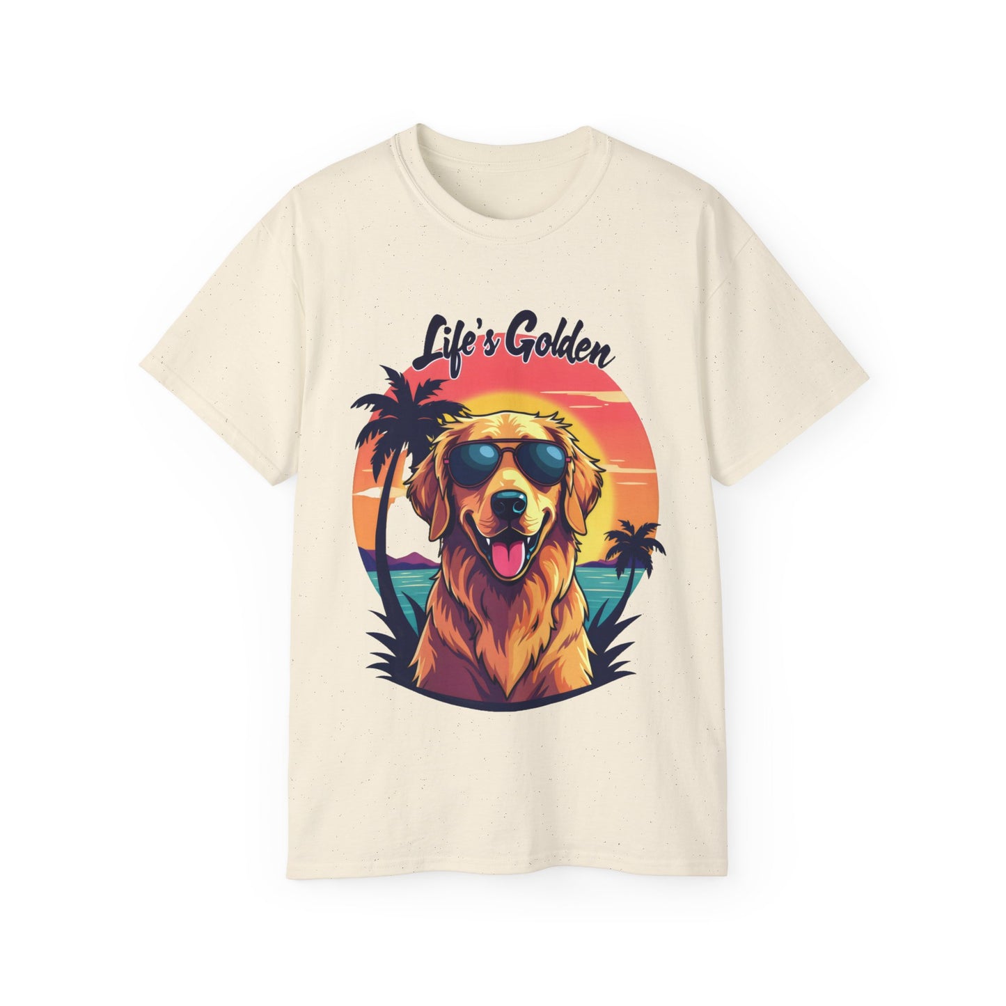 Cute Dog Cartoon Life's Golden Unisex Organic T-Shirt