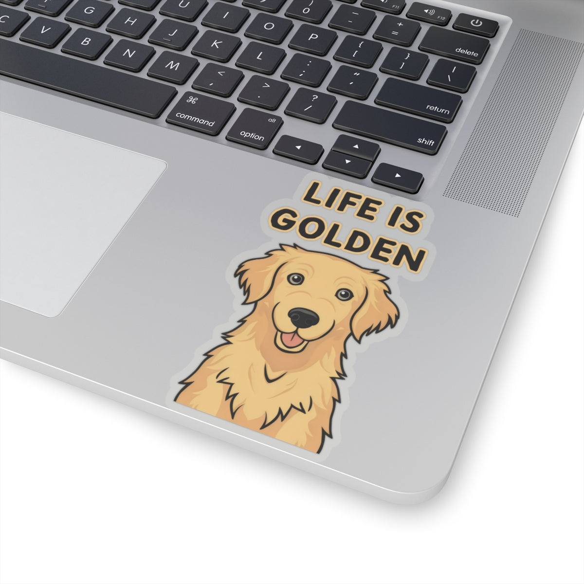 Cute Dog Cartoon Life is Golden Kiss-cut Stickers