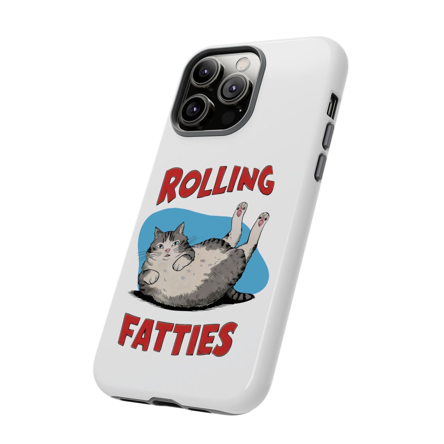 Cute Funny Cat Cartoon Rolling Fatties Meme iPhone Tough Cases