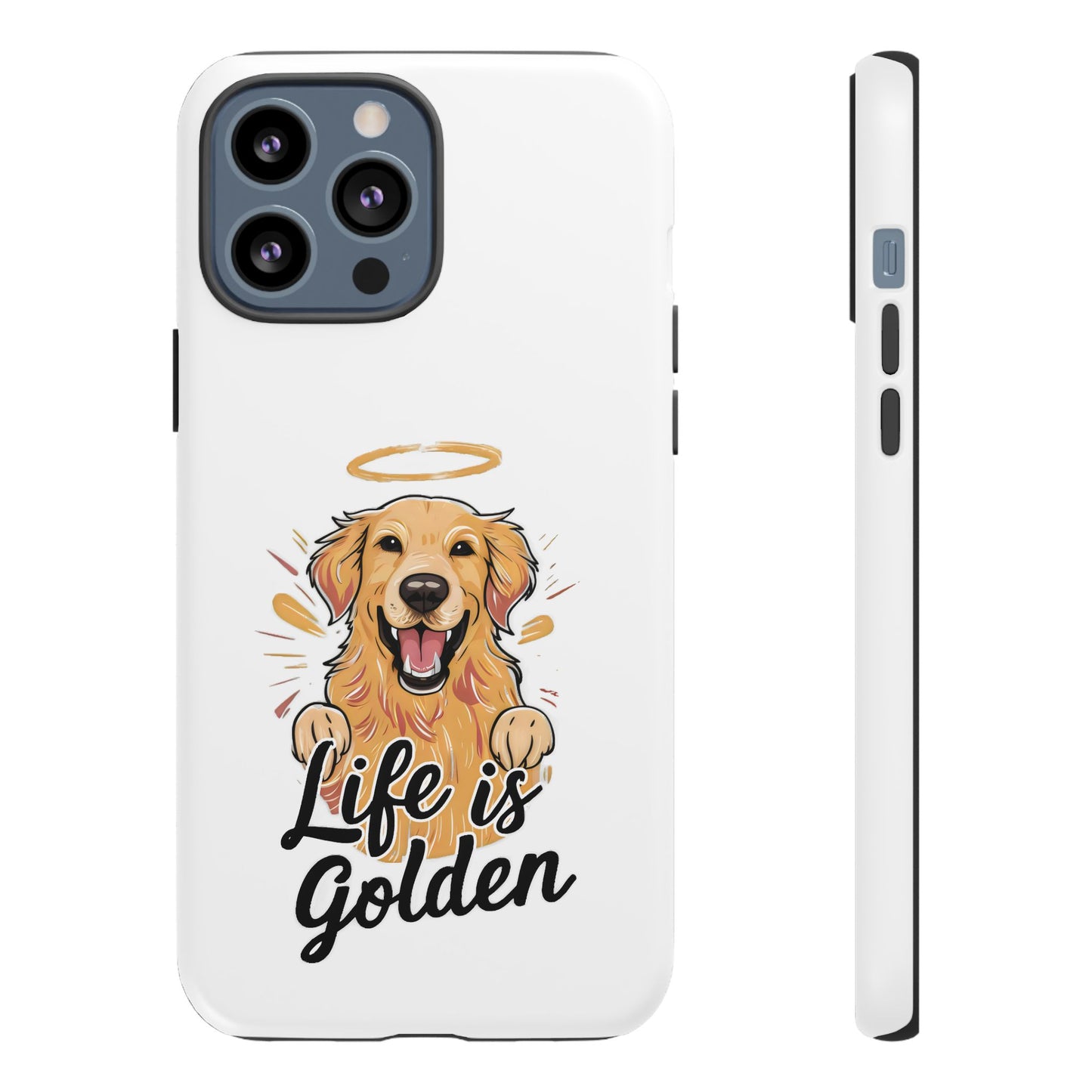 Cute Dog Cartoon Life is Golden iPhone Tough Cases