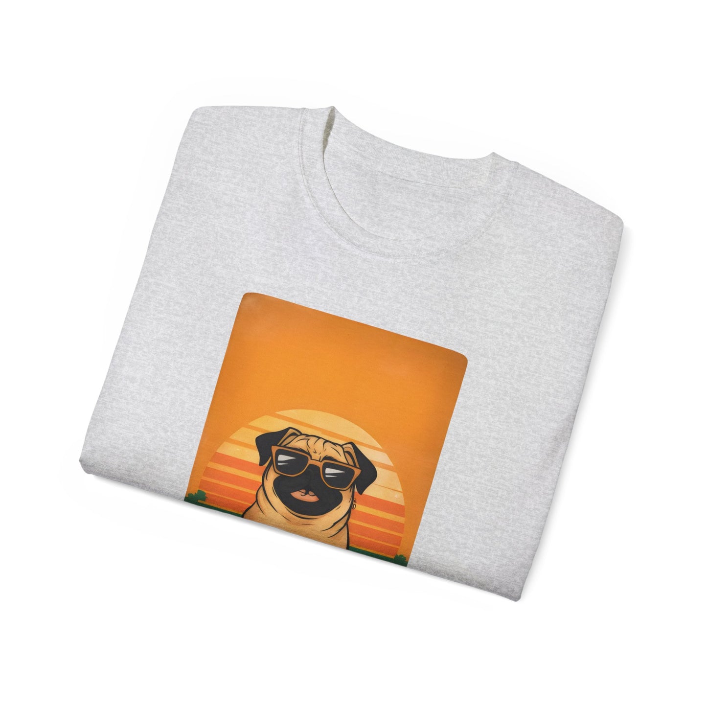 Cute Funny Pug Dad Unisex Organic T-Shirt