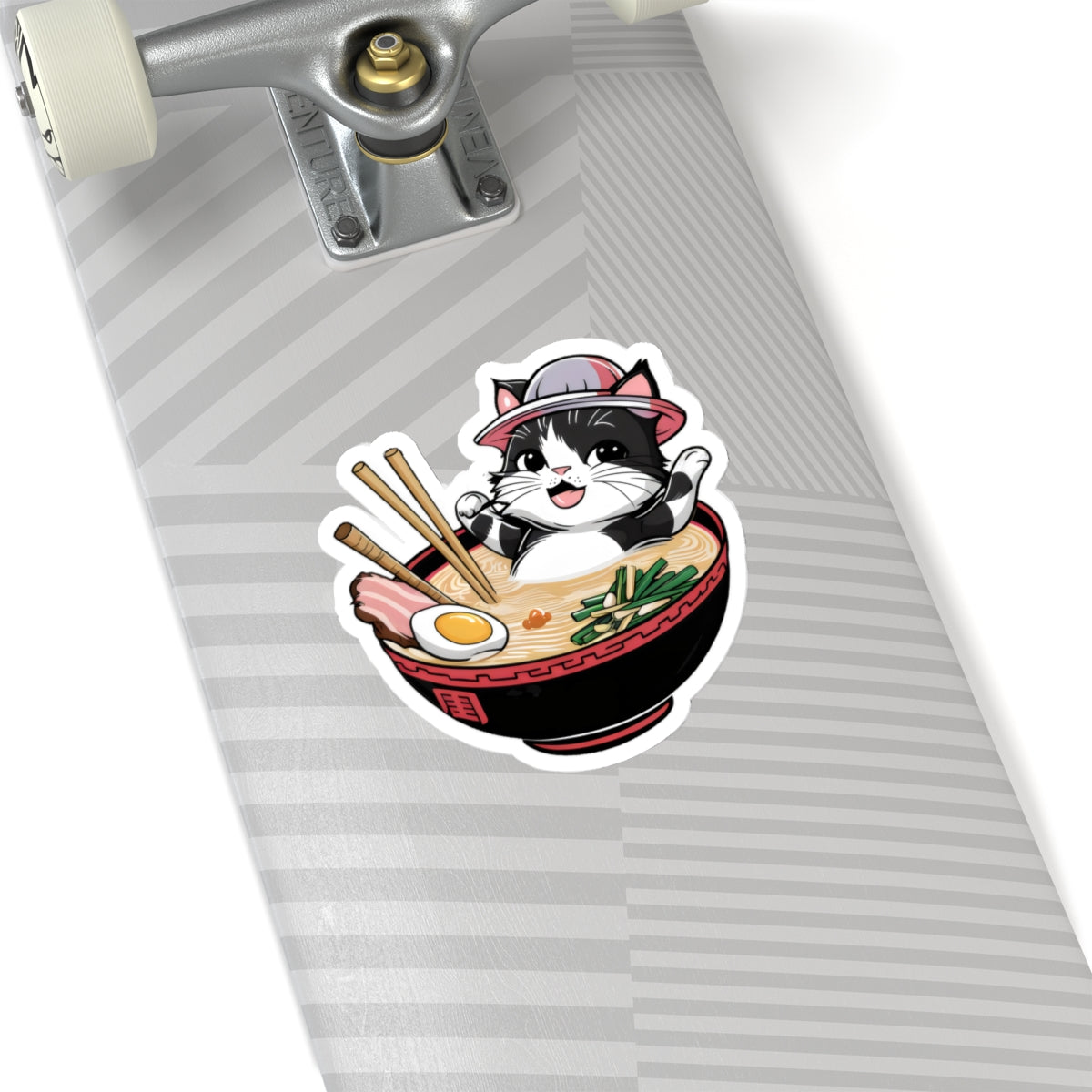 Cute Cartoon Cat Ramen Kiss-cut Stickers