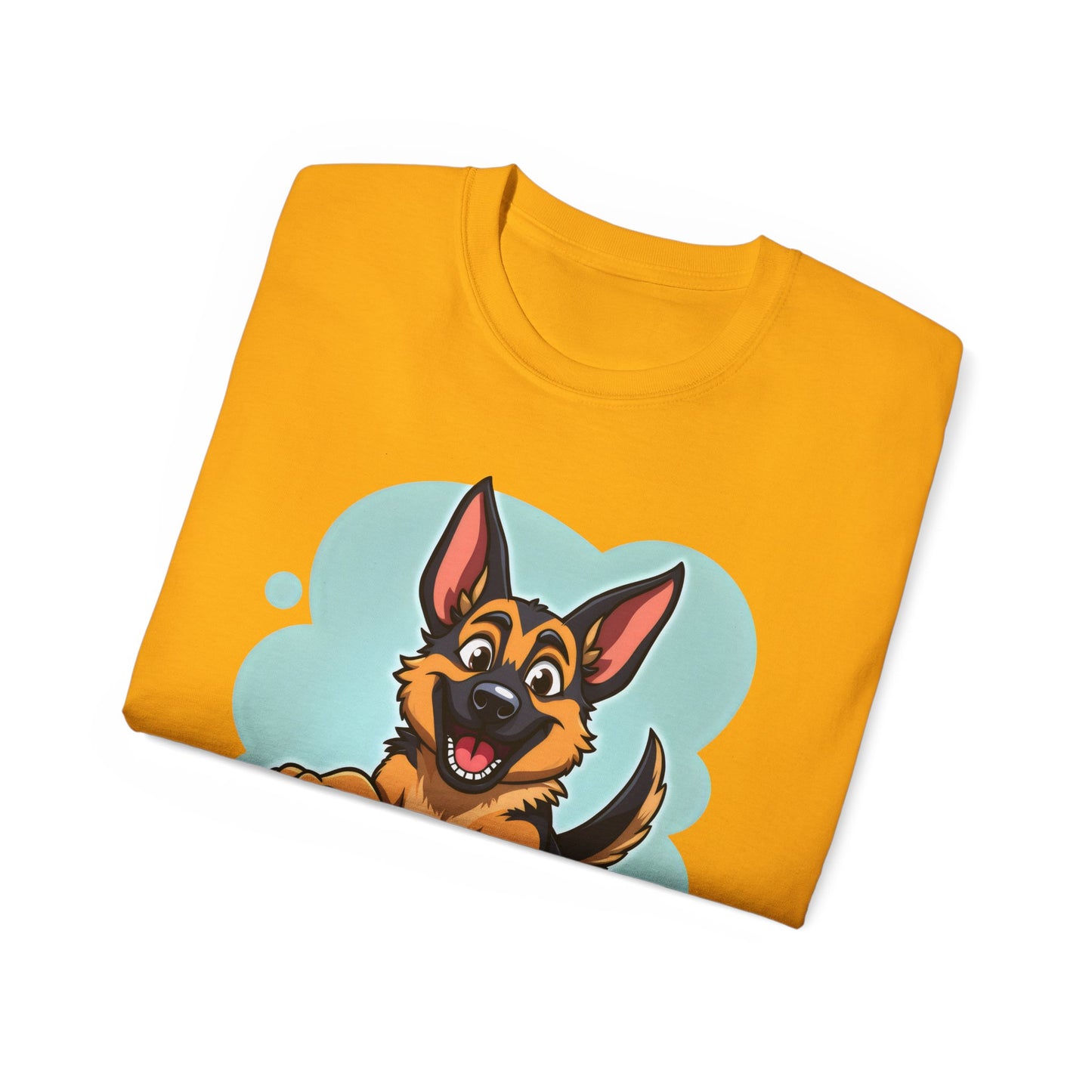 Cute Dog Cartoon German Shepherd Organic T-Shirt