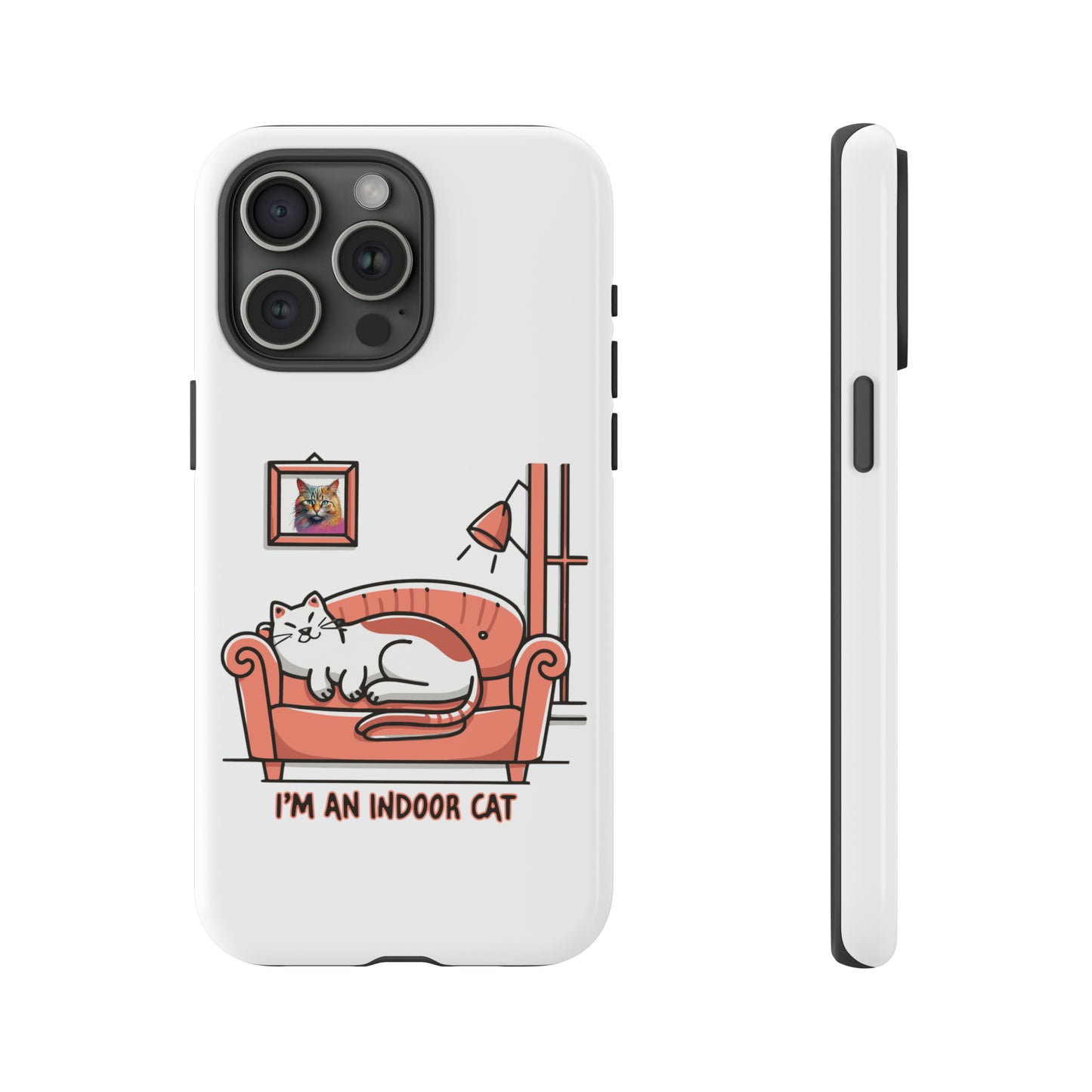 Cute Funny I'm an Indoor Cat Meme Cartoon iPhone Tough Cases