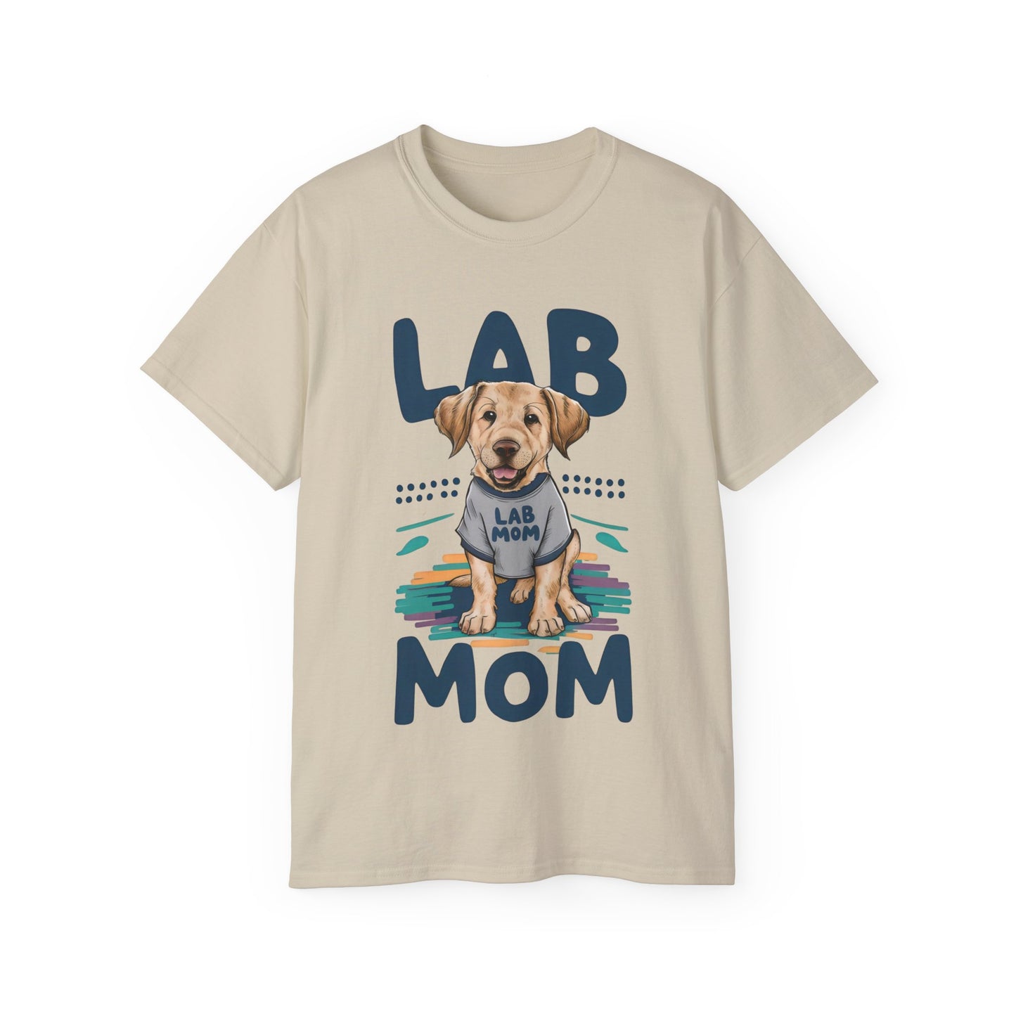 Cute Dog Cartoon Lab Mom Organic T-Shirt