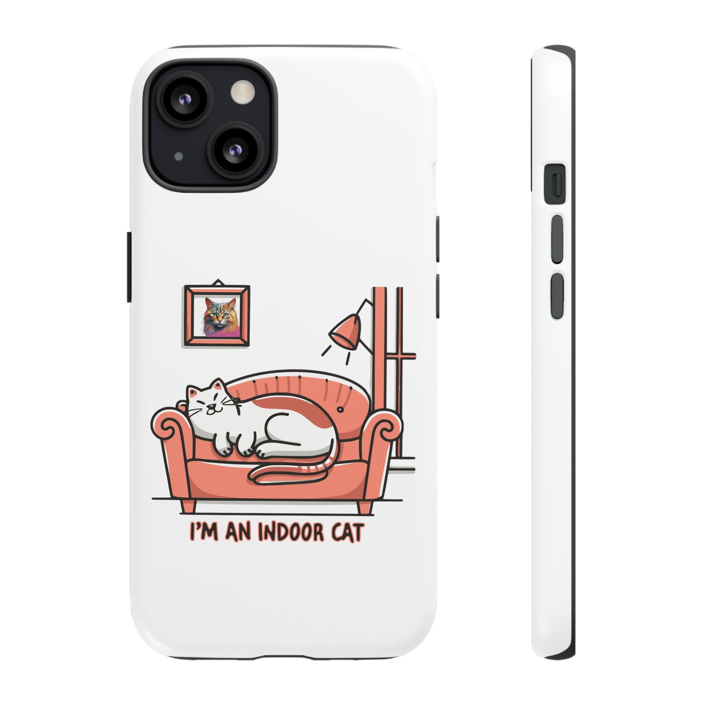 Cute Funny I'm an Indoor Cat Meme Cartoon iPhone Tough Cases