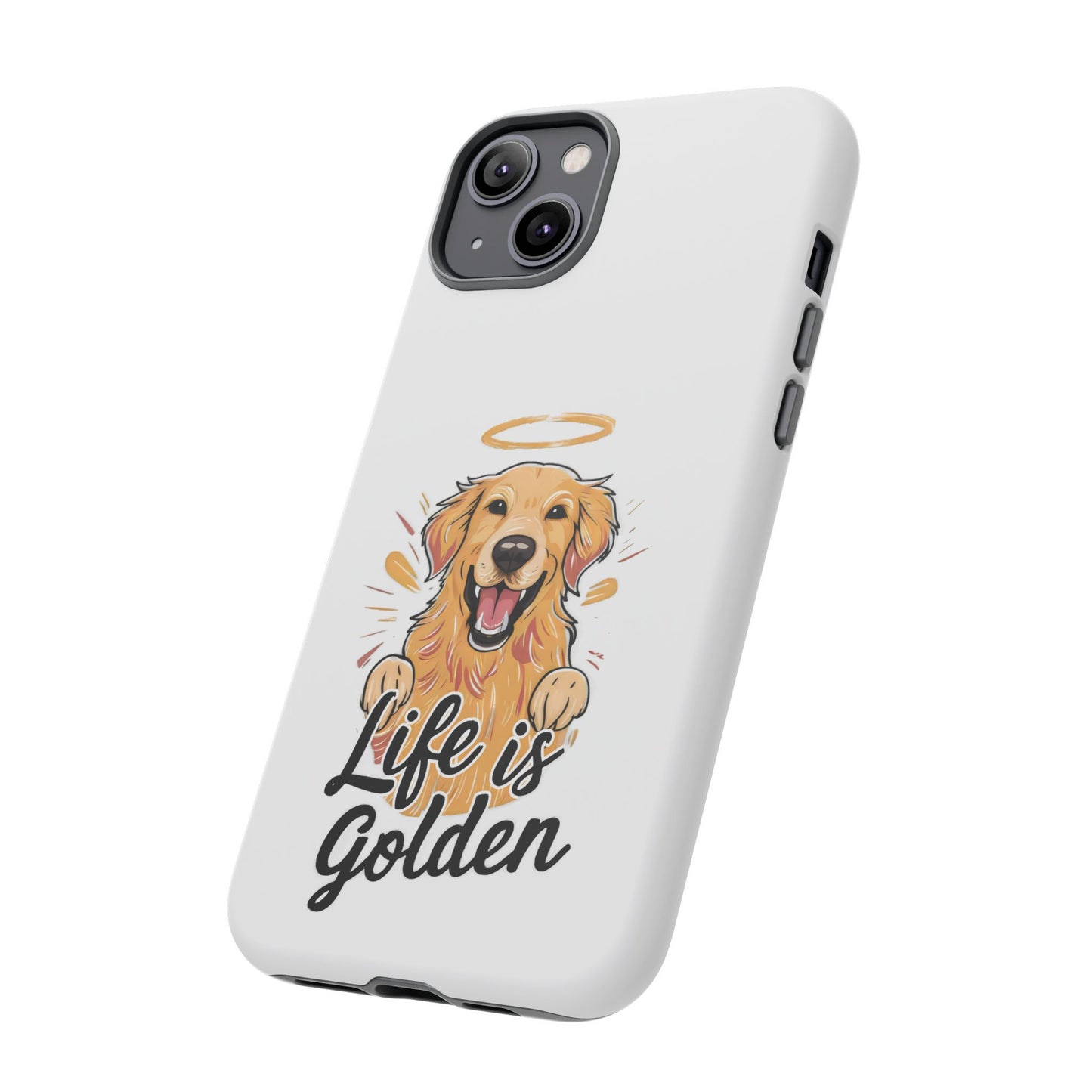 Cute Dog Cartoon Life is Golden iPhone Tough Cases