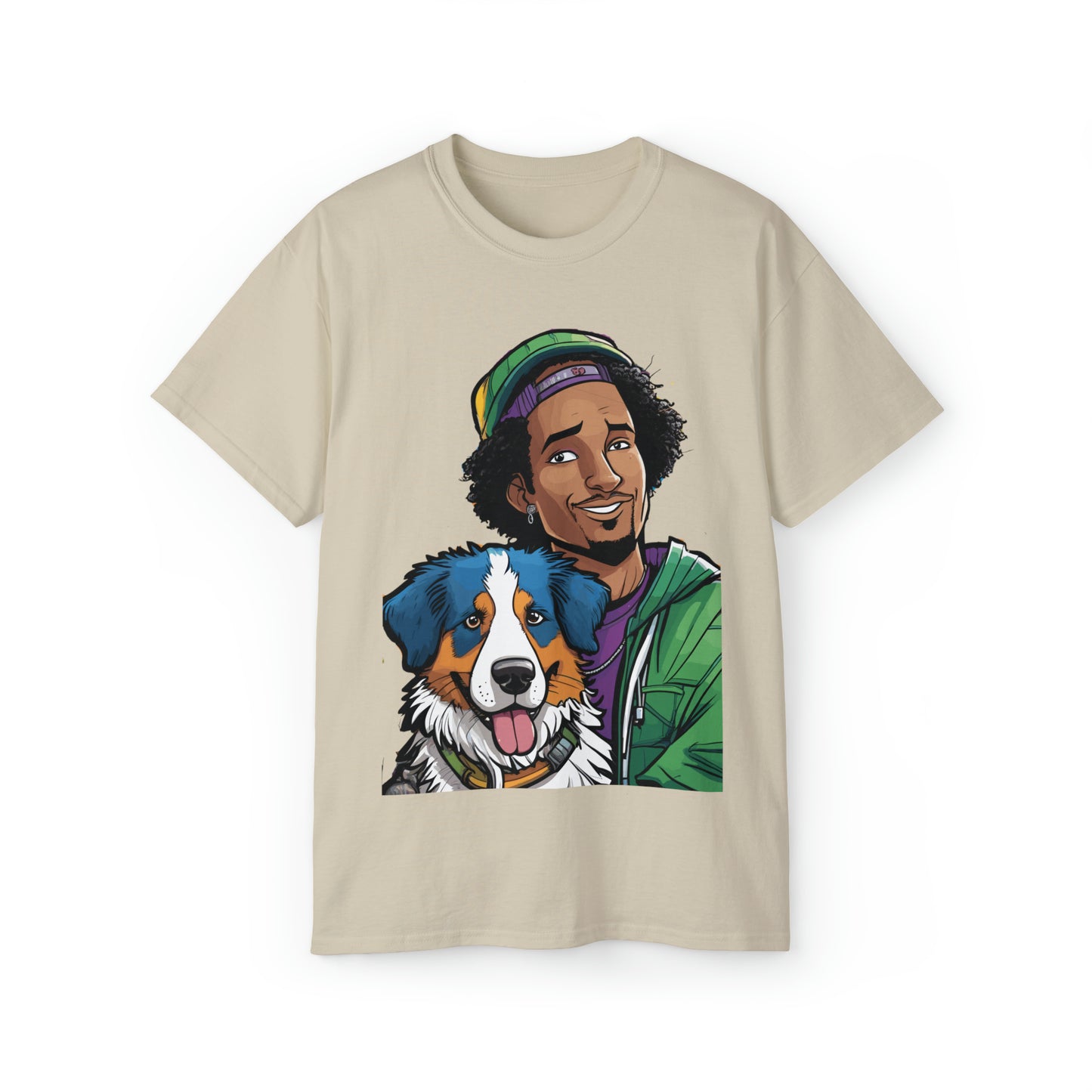 Cute Funny Rappers with Puppies Unisex Organic T-Shirt