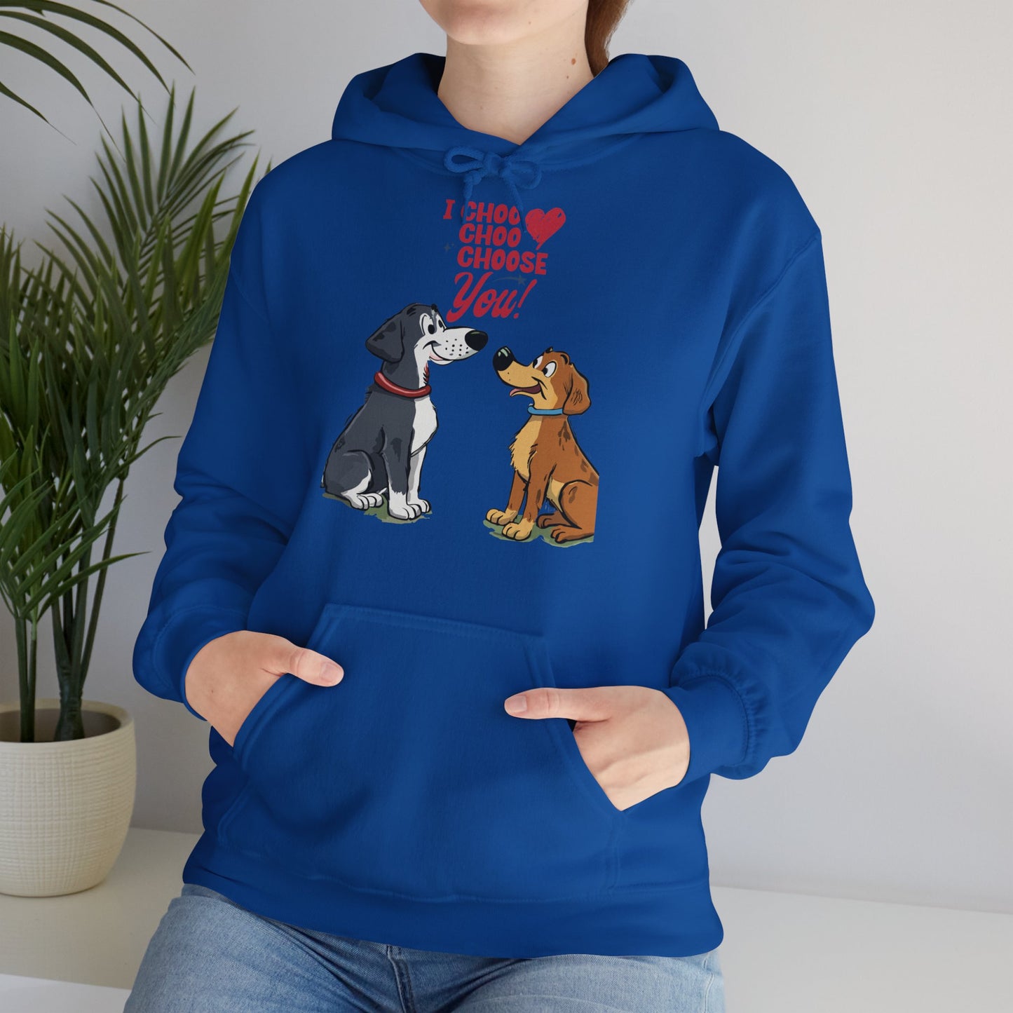 Cute Cartoon Dog I Choose You Valentine's Day Unisex Hooded Sweatshirt