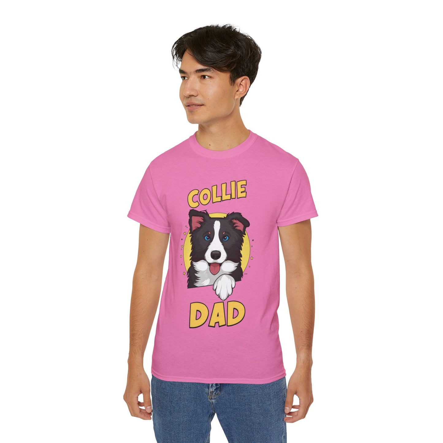 Cute Cartoon Collie Dad Organic T-Shirt