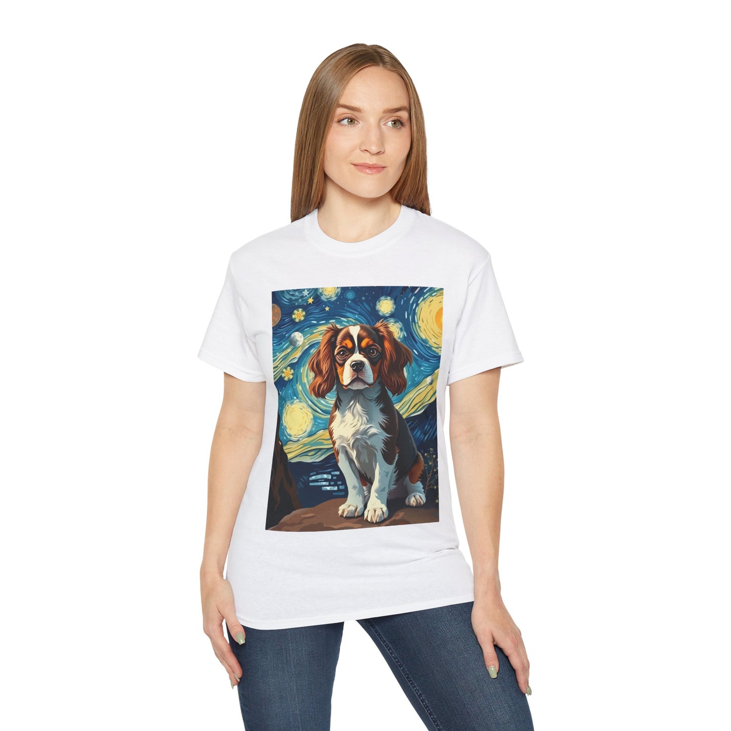 Starry Night Cavalier King Charles Spaniel Organic Tee