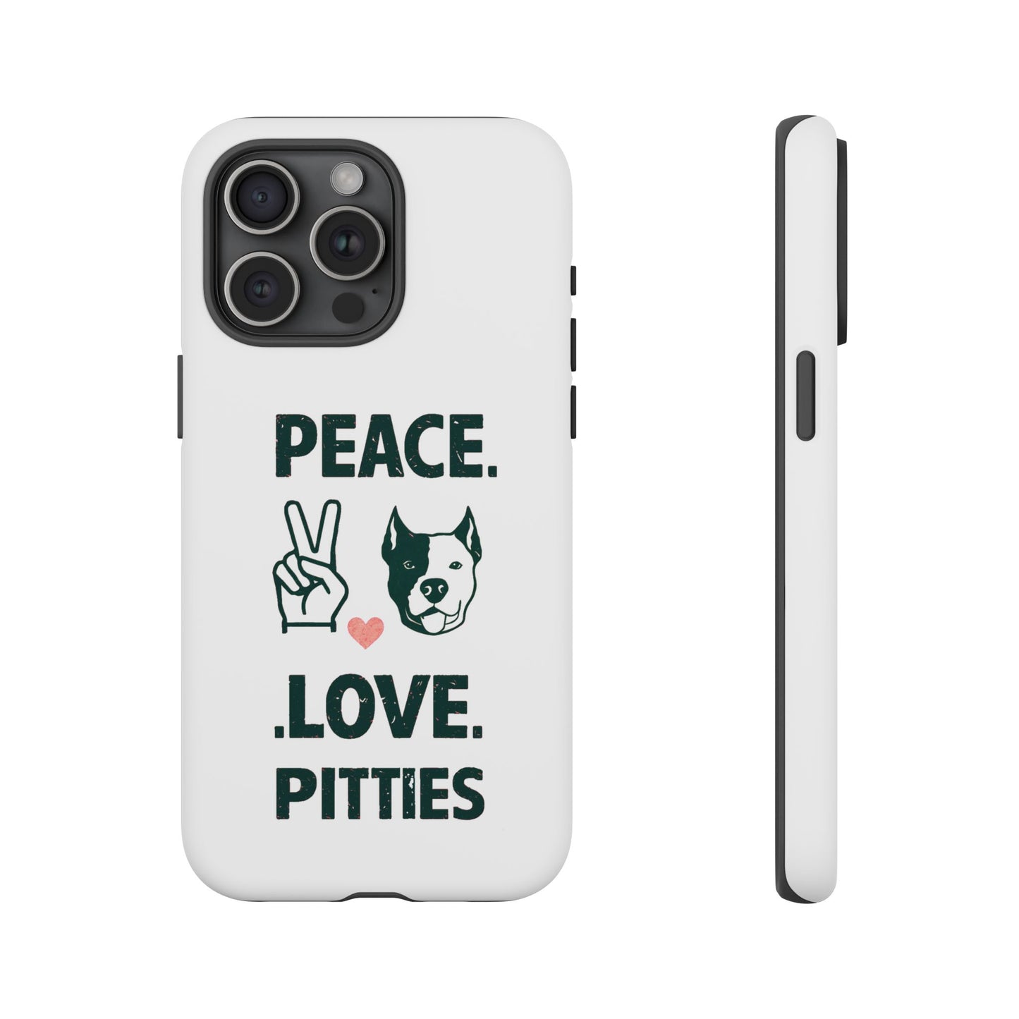 Cute Dog Cartoon Peace Love Pitties iPhone Tough Cases