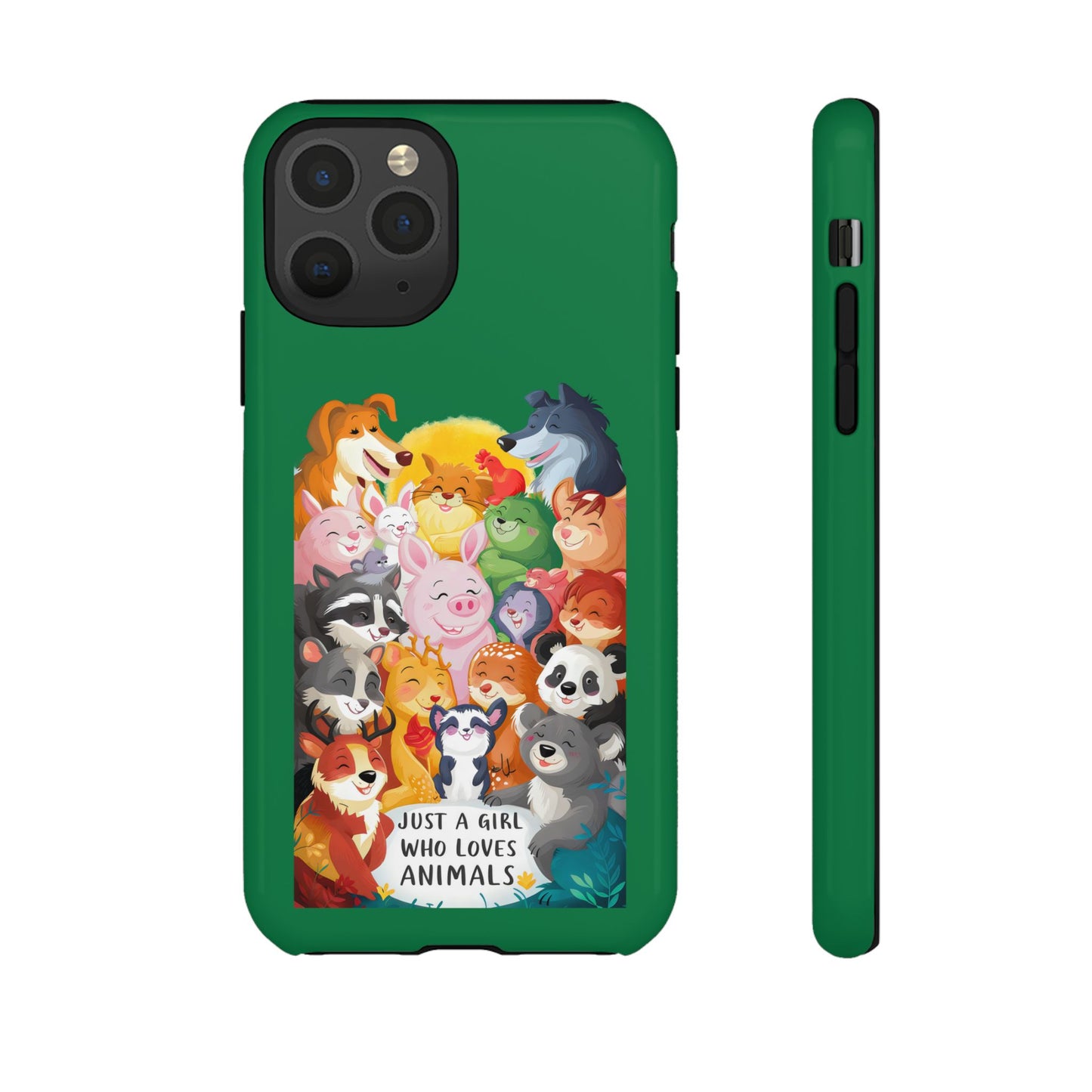 Cute Cartoon Just a Girl Who Loves Animals iPhone Tough Cases