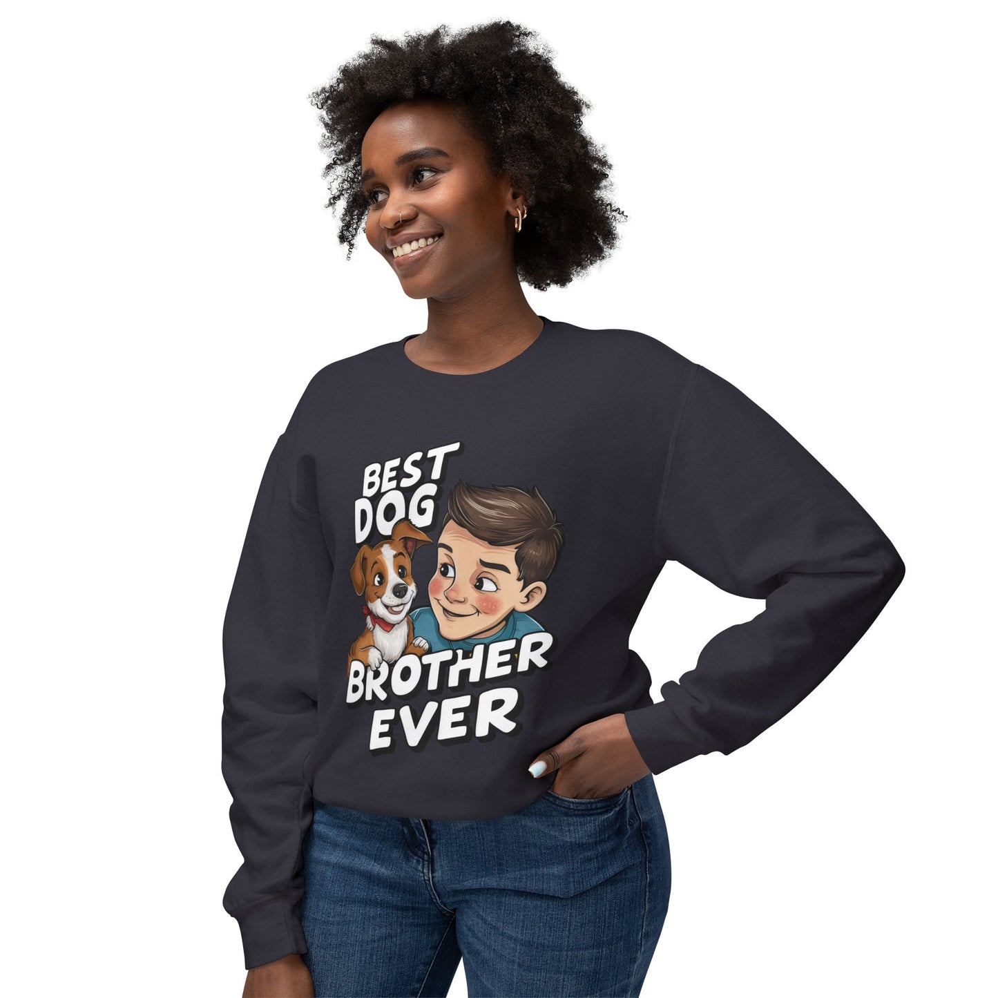 Cute Dog Brother Ever Crewneck Sweatshirt