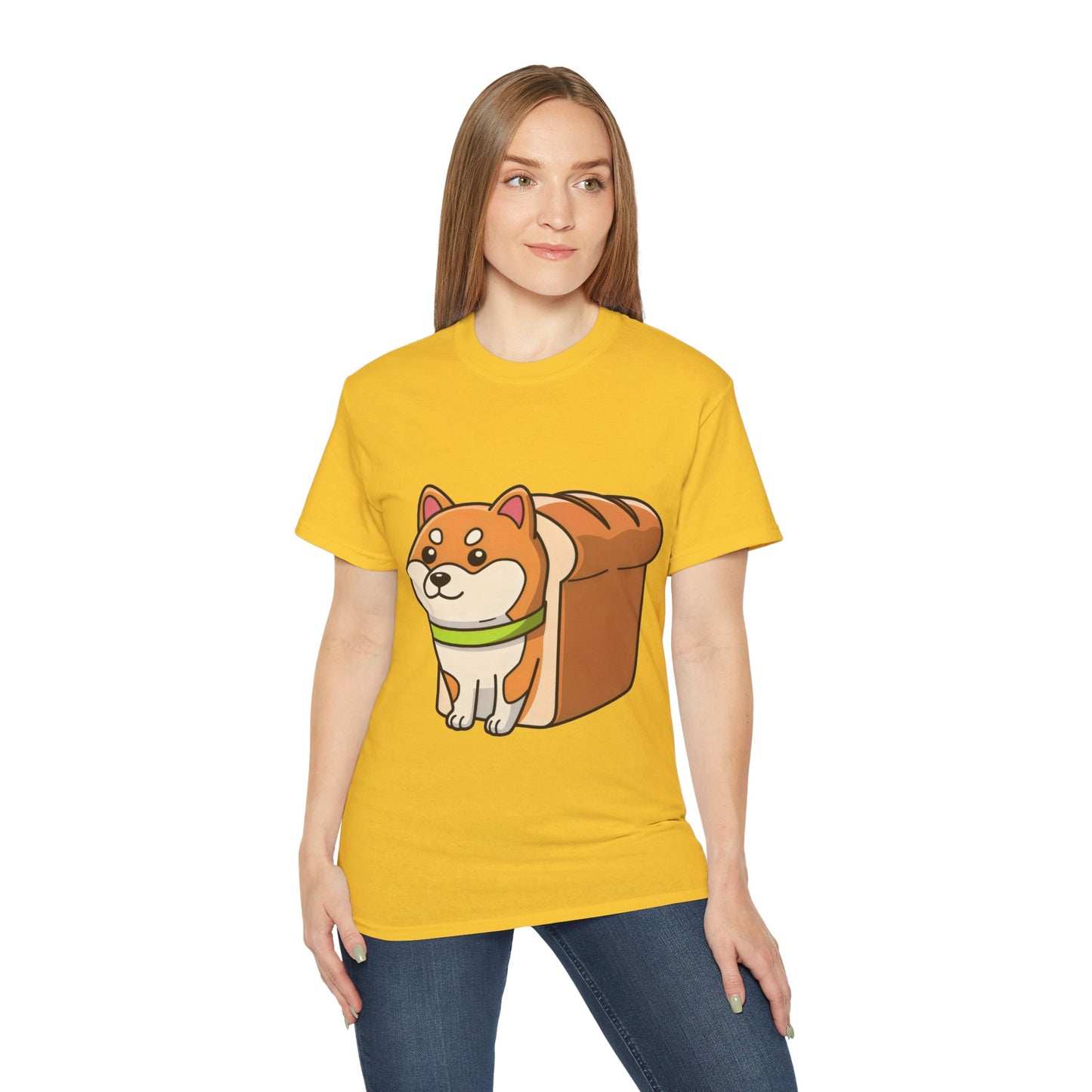 Cute Funny Dog Cartoon Shiba Bread Loaf Unisex Tee Shirt