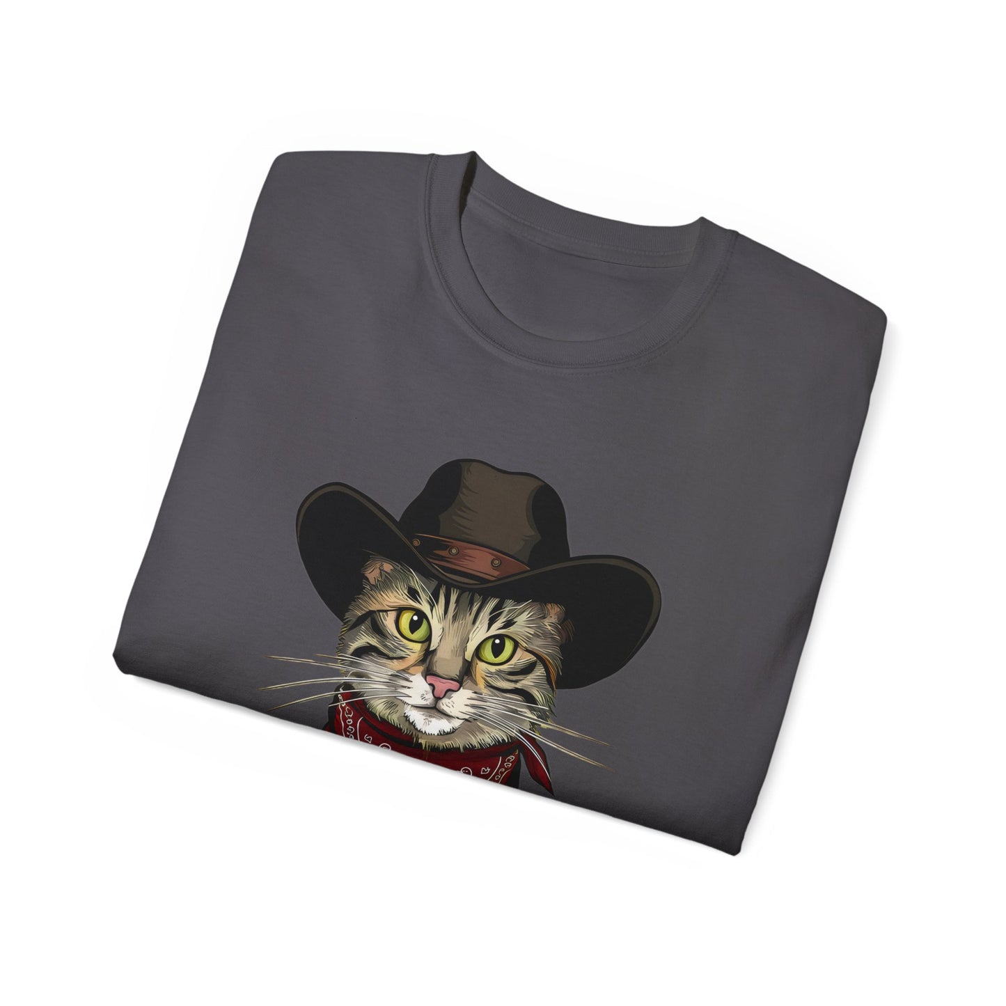 Cute Cat Cartoon Meowdy Partner Unisex Organic T-Shirt