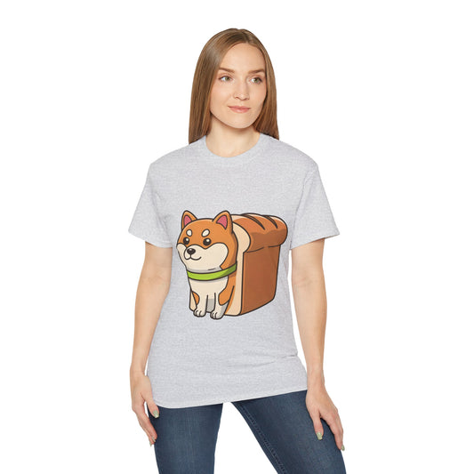 Cute Funny Dog Cartoon Shiba Bread Loaf Unisex Tee Shirt