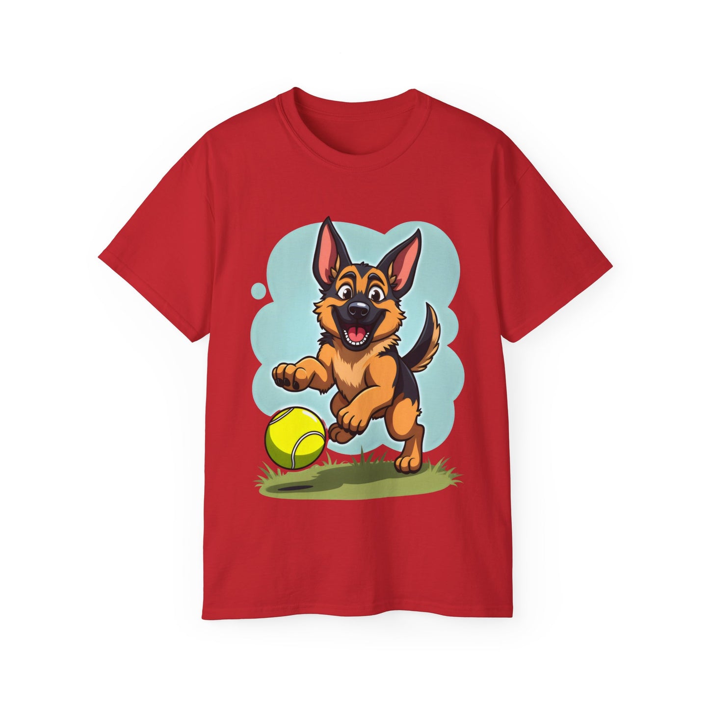 Cute Dog Cartoon German Shepherd Organic T-Shirt