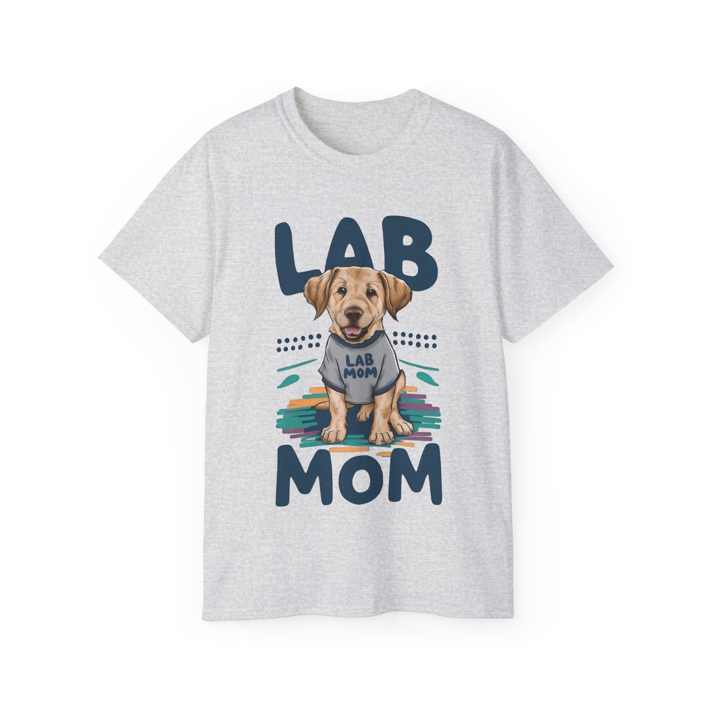 Cute Dog Cartoon Lab Mom Organic T-Shirt