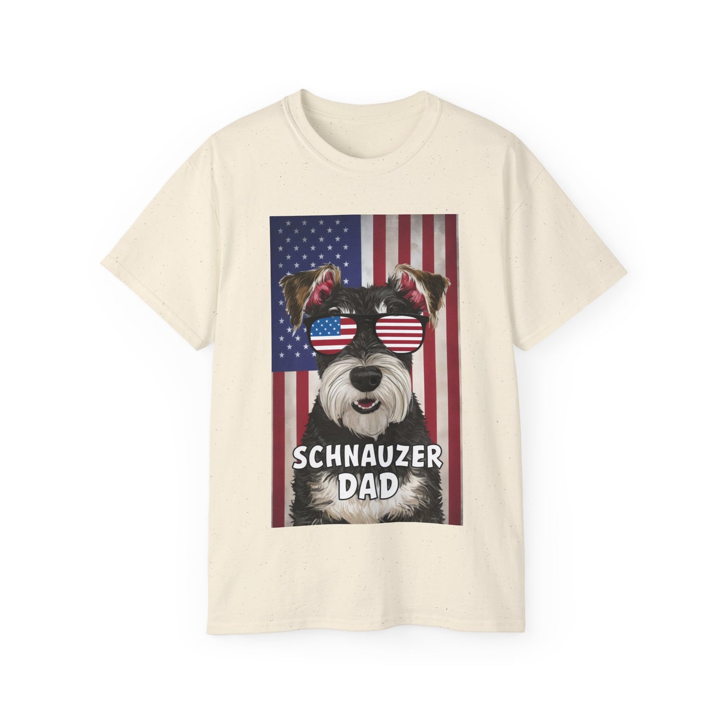 Cute Dog Cartoon Schnauzer Dad Organic T-Shirt