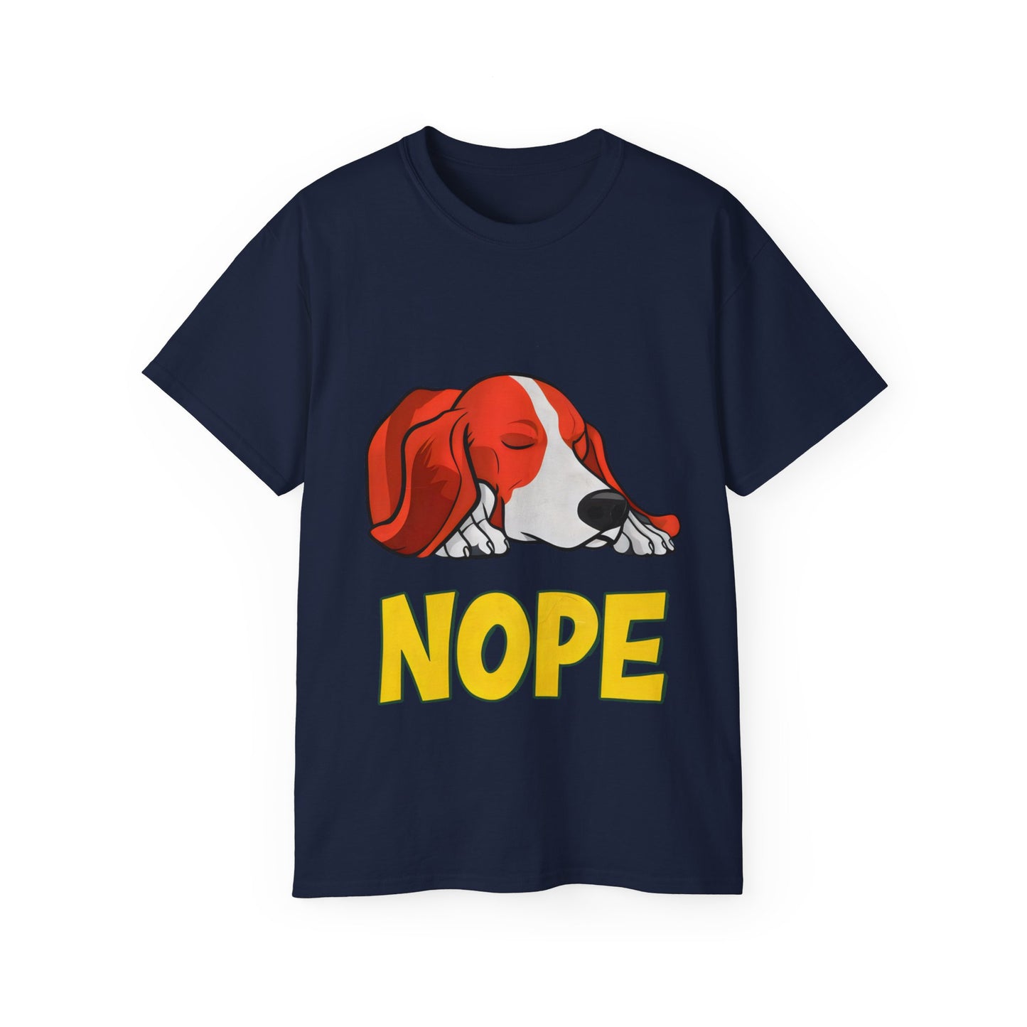 Cute Dog Cartoon Nope Meme Unisex Organic T-Shirt