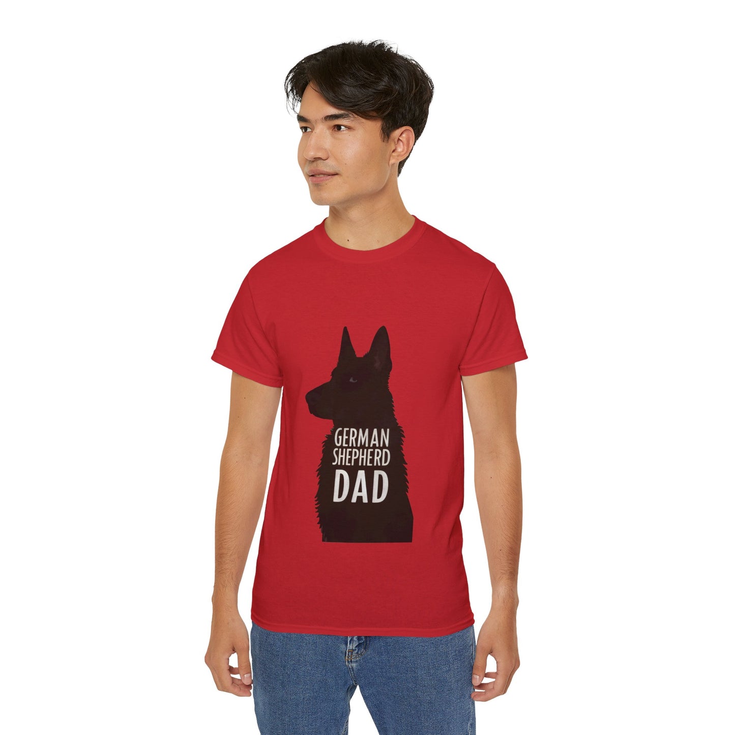 Cute Cartoon German Shepherd Dad Organic T-Shirt