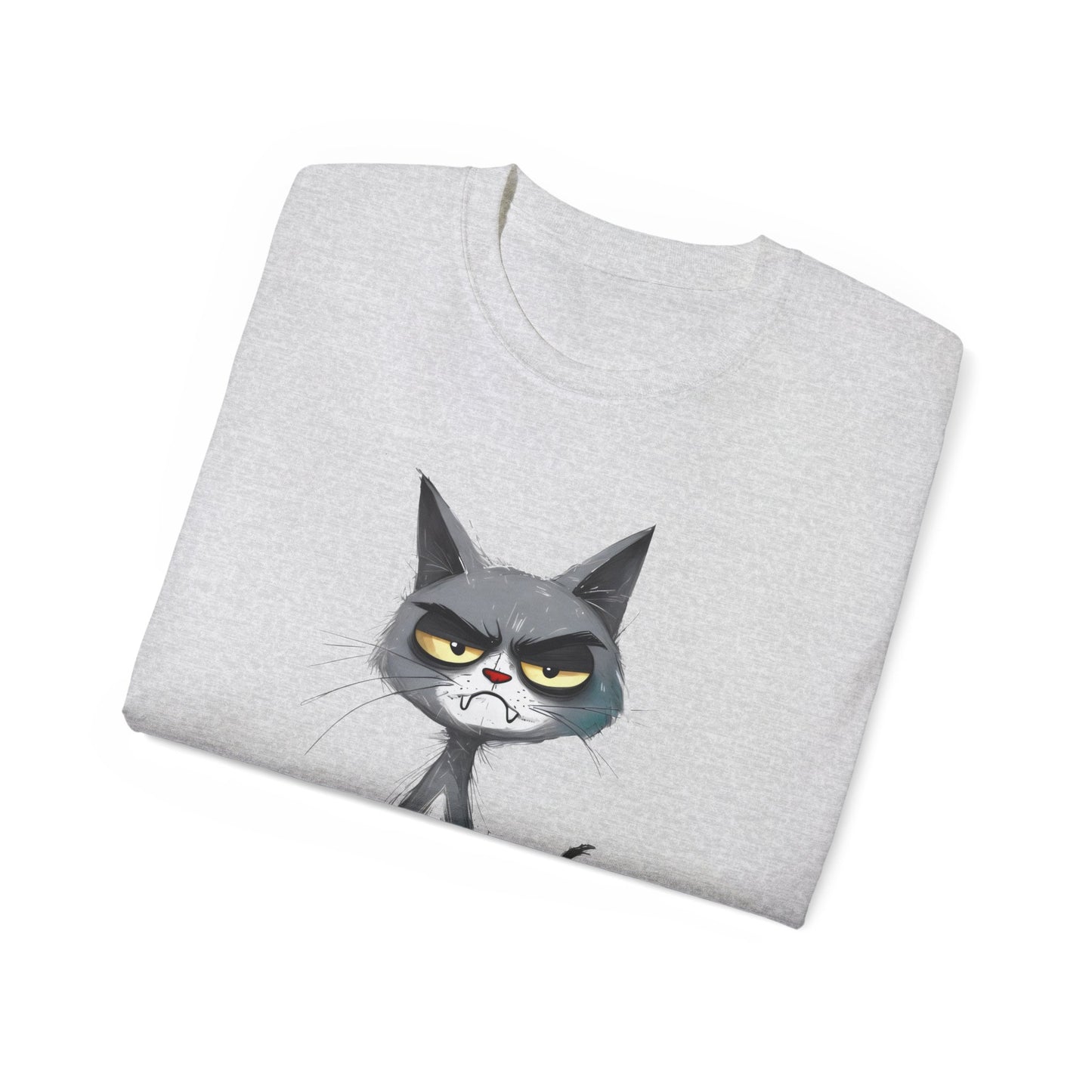 Cute Funny Cartoon Meh Cat Meme Unisex Tee